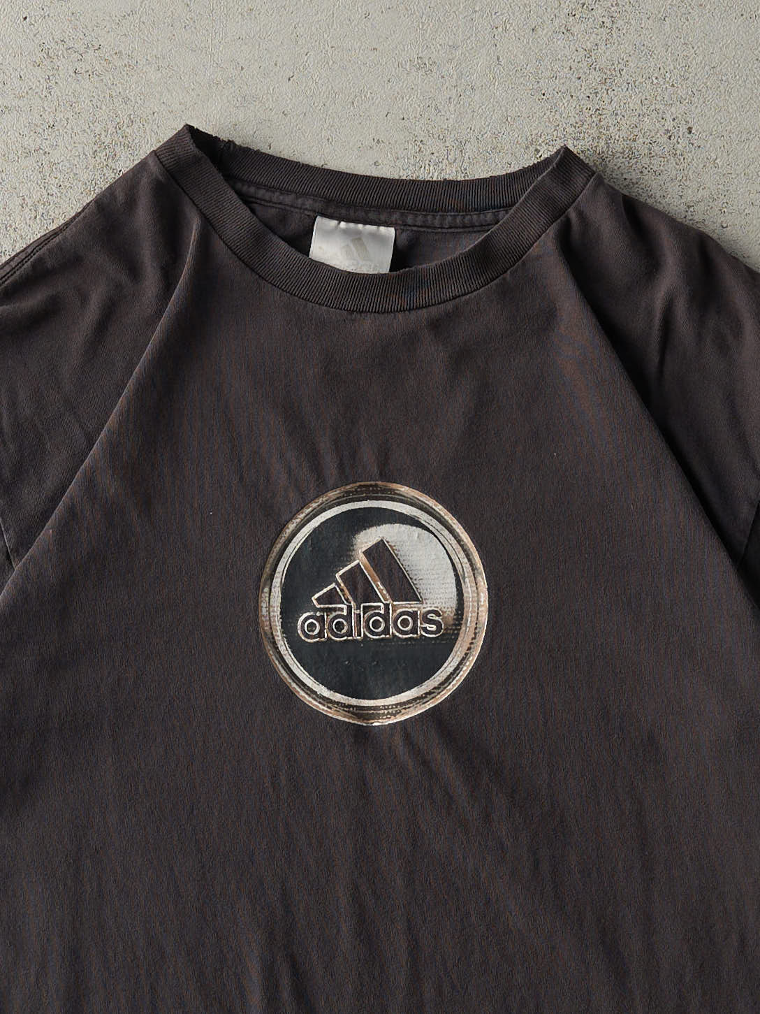 Vintage Y2K Faded Black Adidas Tee (S/M)