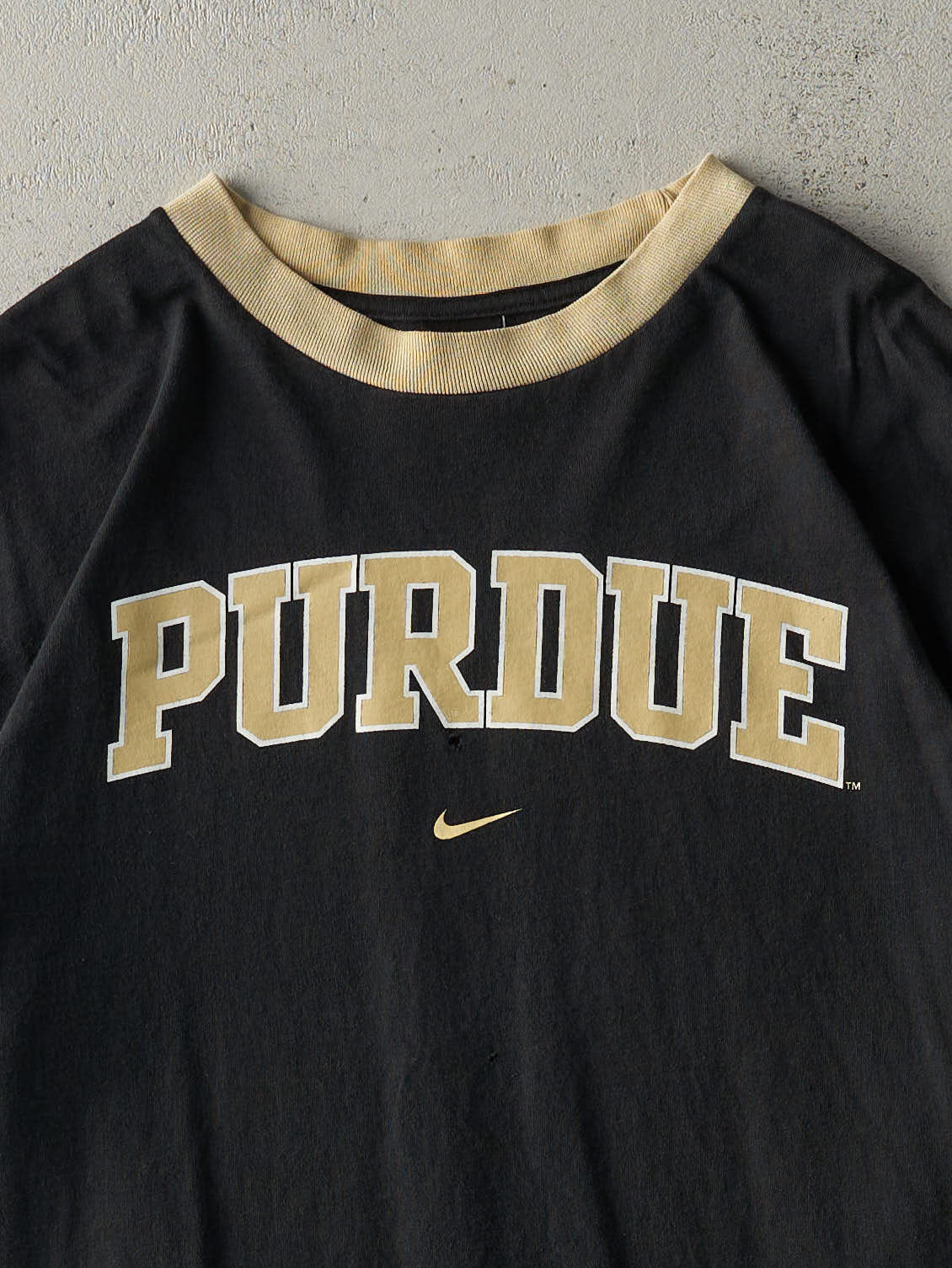 Vintage Y2K Black Nike x Purdue University Ringer Tee (L/XL)