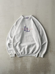 Vintage 90s Heather Grey Illinois Embroidered Crewneck (M)