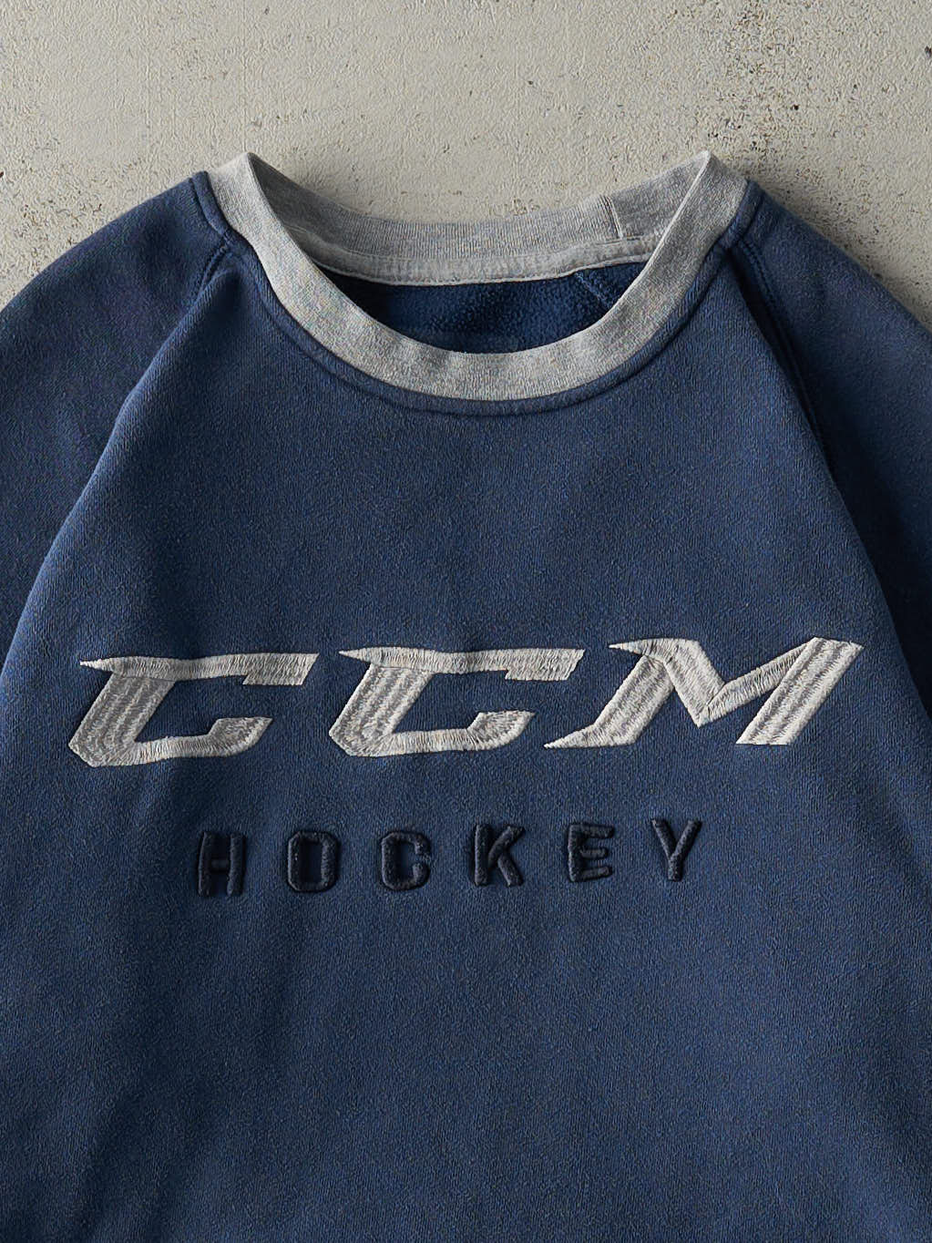 Vintage Y2K Navy Blue CCM Embroidered Boxy Crewneck (M)