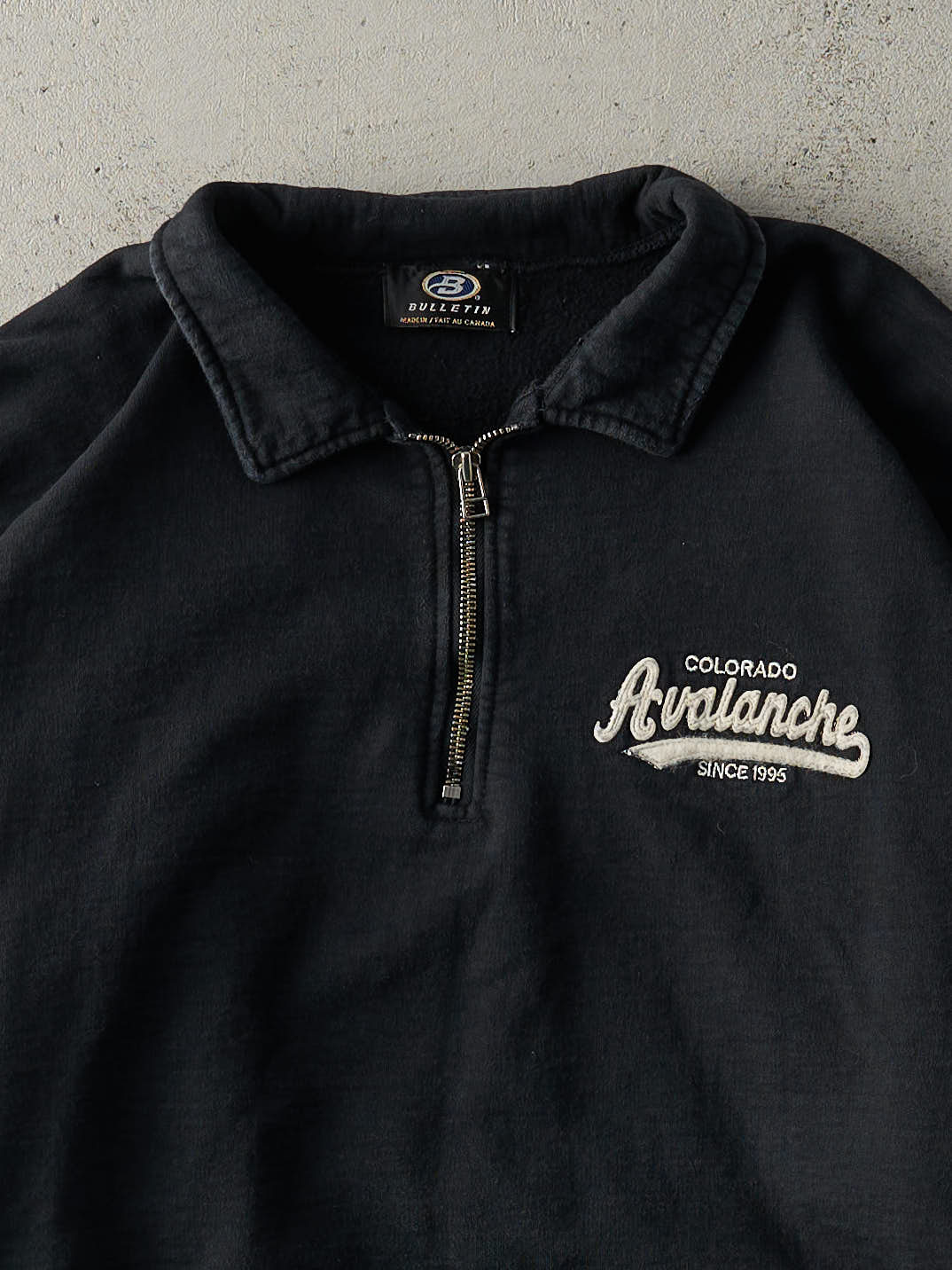 Vintage Y2K Black Colorado Avalanche Quarter Zip Sweatshirt (XL)