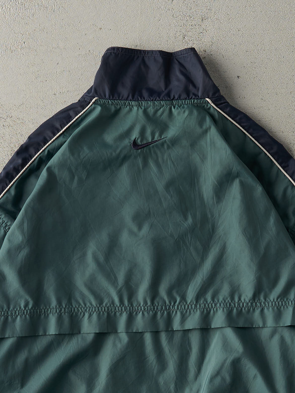 Vintage 90s Green & Navy Nike Zip Up Windbreaker Jacket (L)