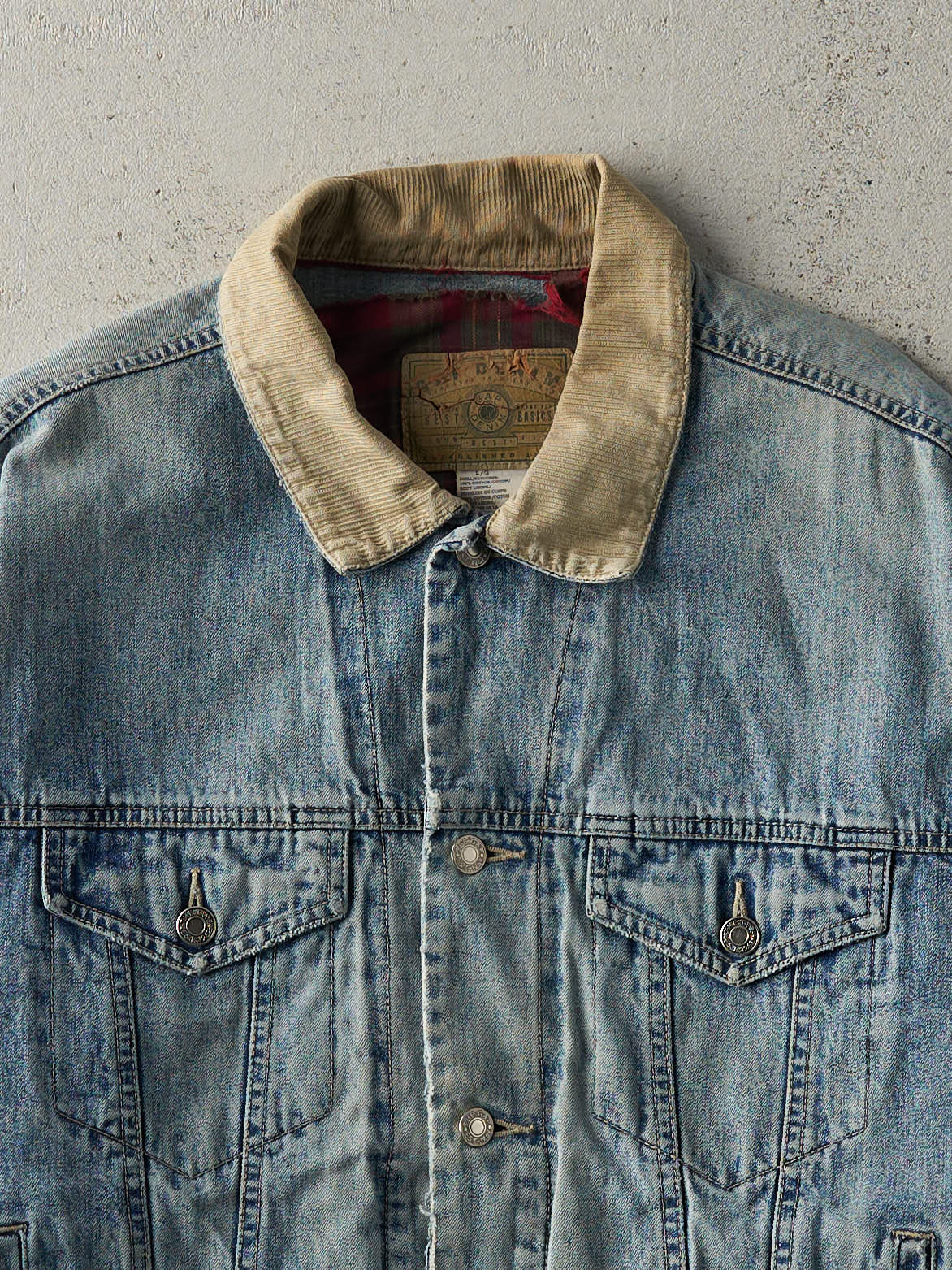 Vintage 90s Light Wash Gap Flannel Lined Denim Jacket (M)