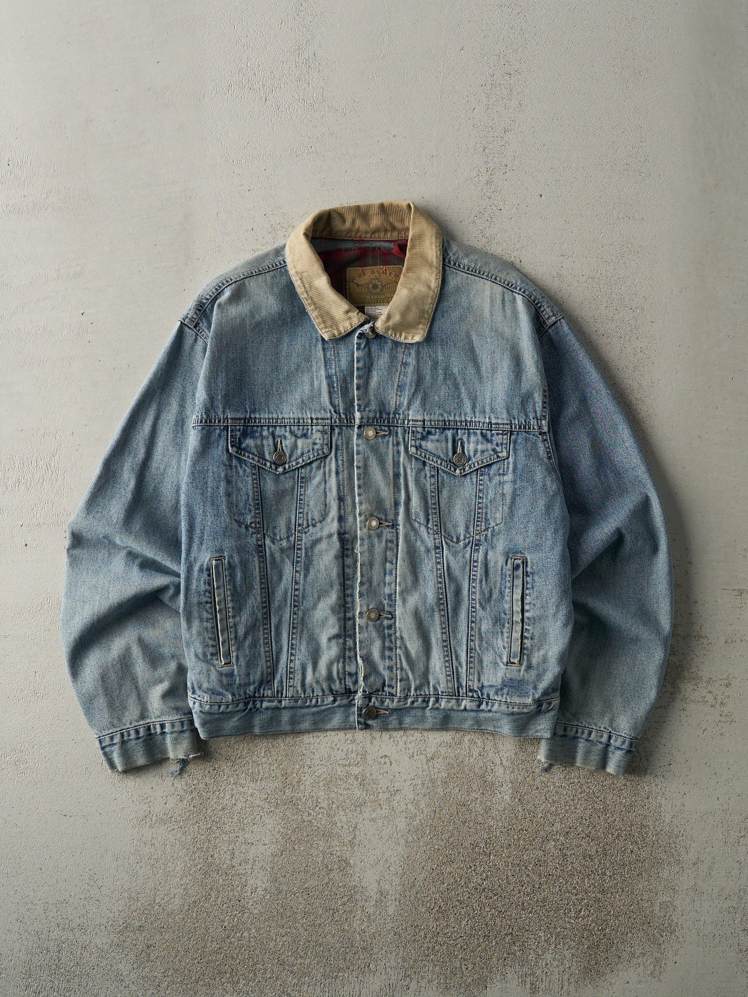 Vintage 90s Light Wash Gap Flannel Lined Denim Jacket (M)