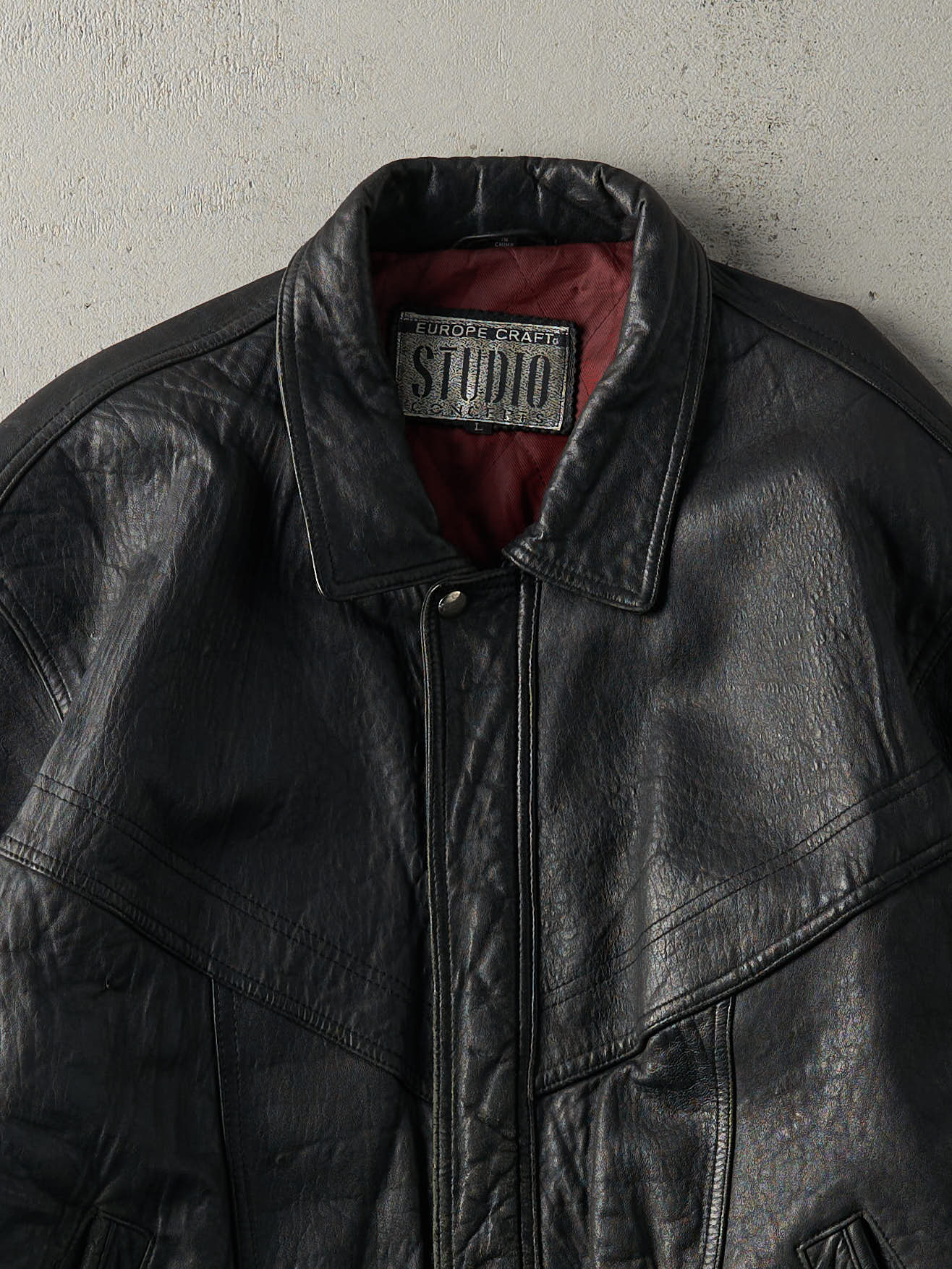 Vintage 90s Black Studio Concepts Leather Jacket (L)