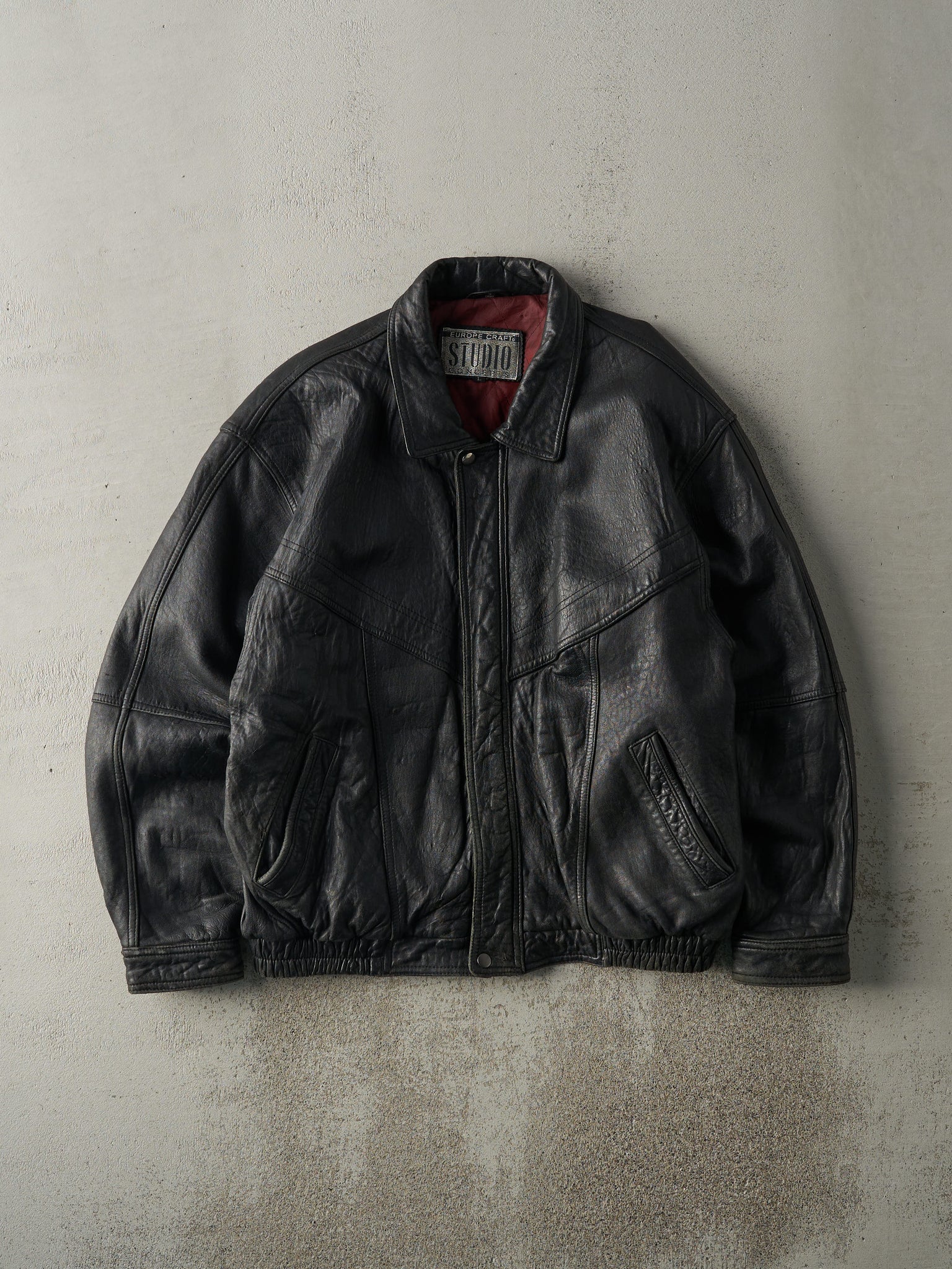 Vintage 90s Black Studio Concepts Leather Jacket (L)