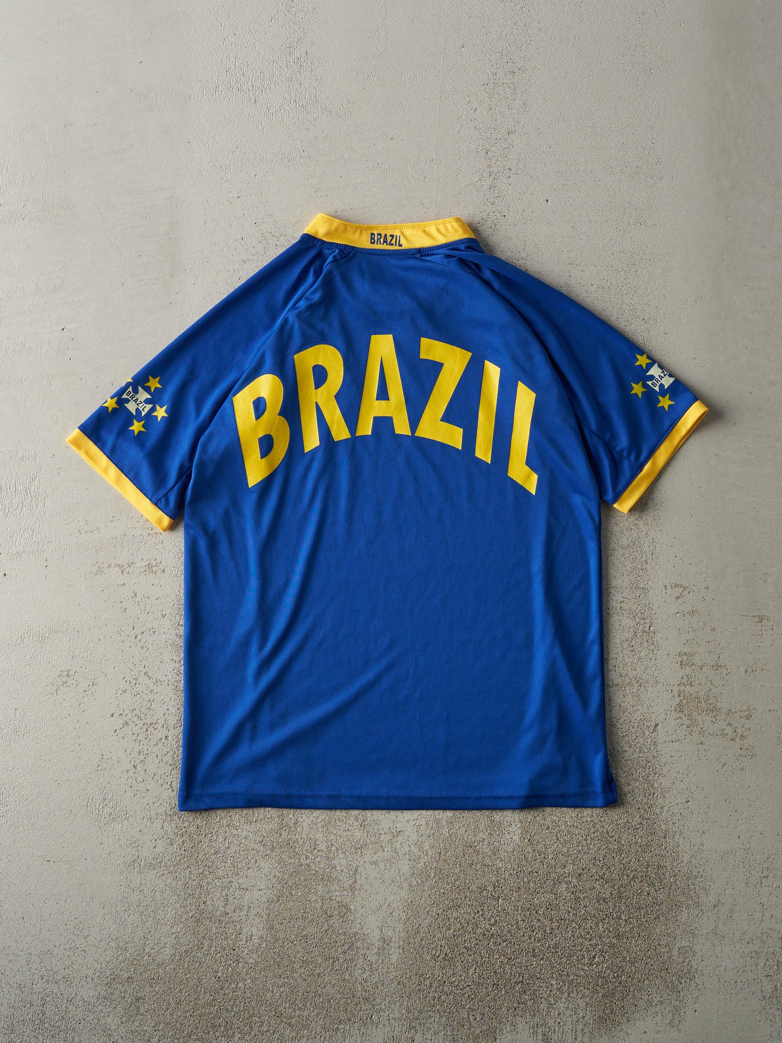 Vintage Y2K Blue Brazil Soccer Jersey (M)