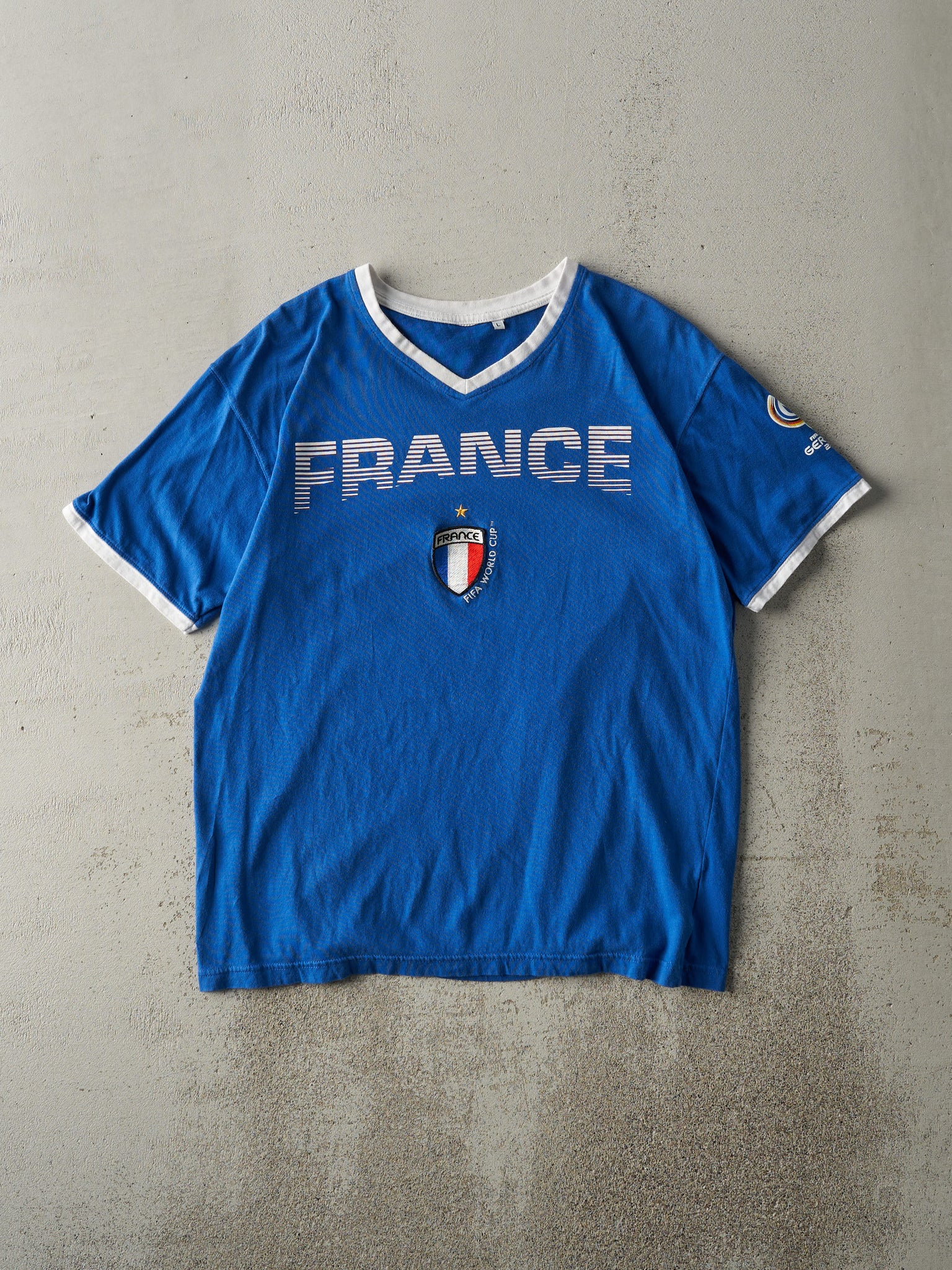 Vintage 06' Blue France Fifa World Cup Soccer Tee (M)