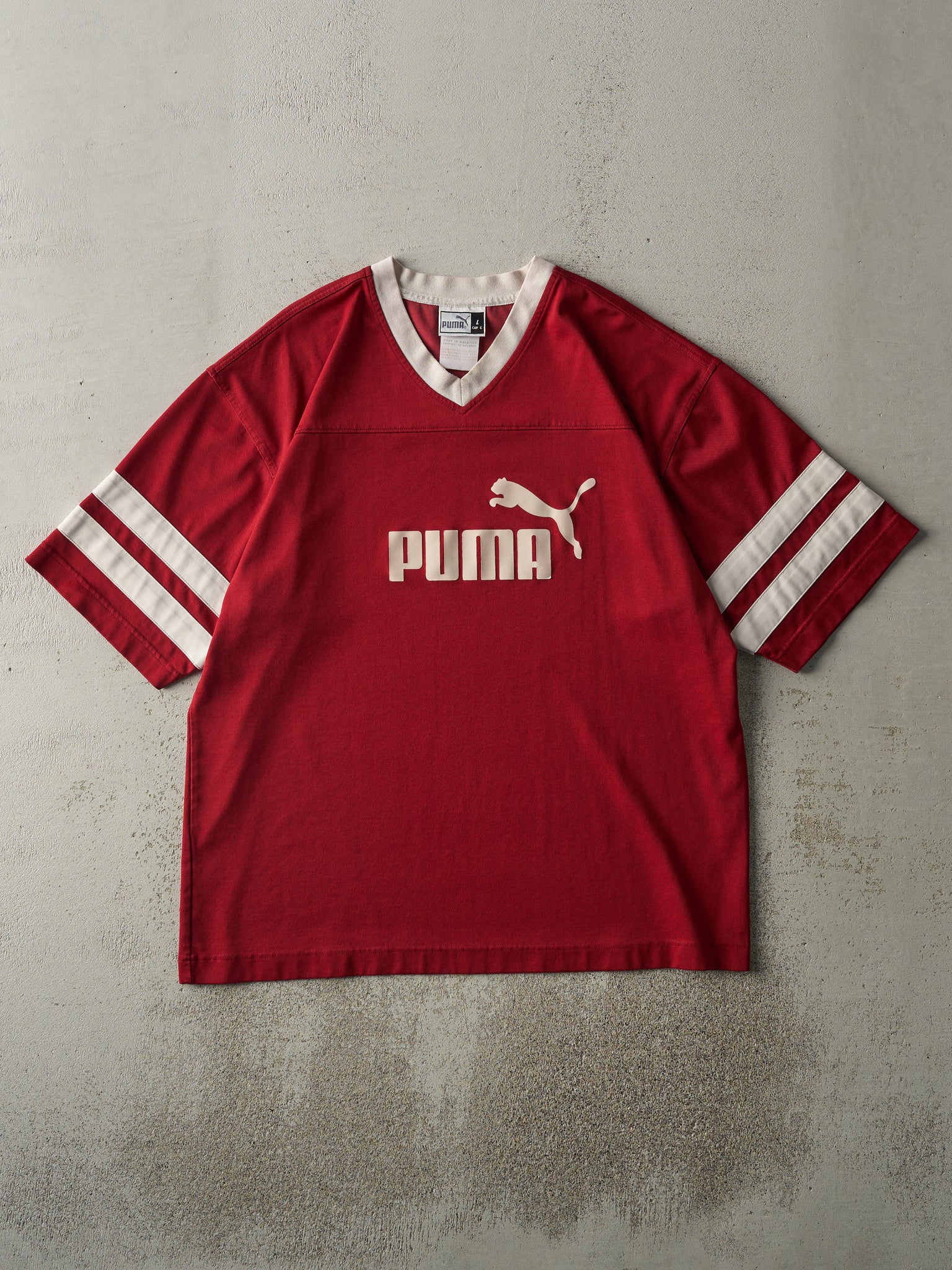 Vintage Y2K Burgundy Puma Soccer Jersey (L)