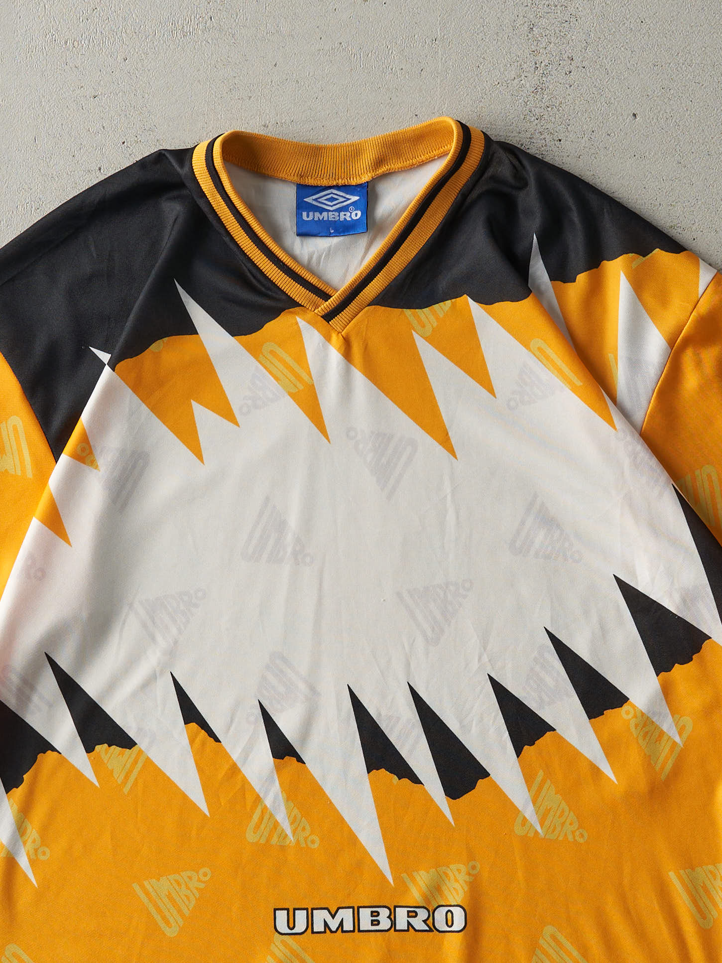 Vintage 90s Yellow Umbro Soccer Jersey (L)