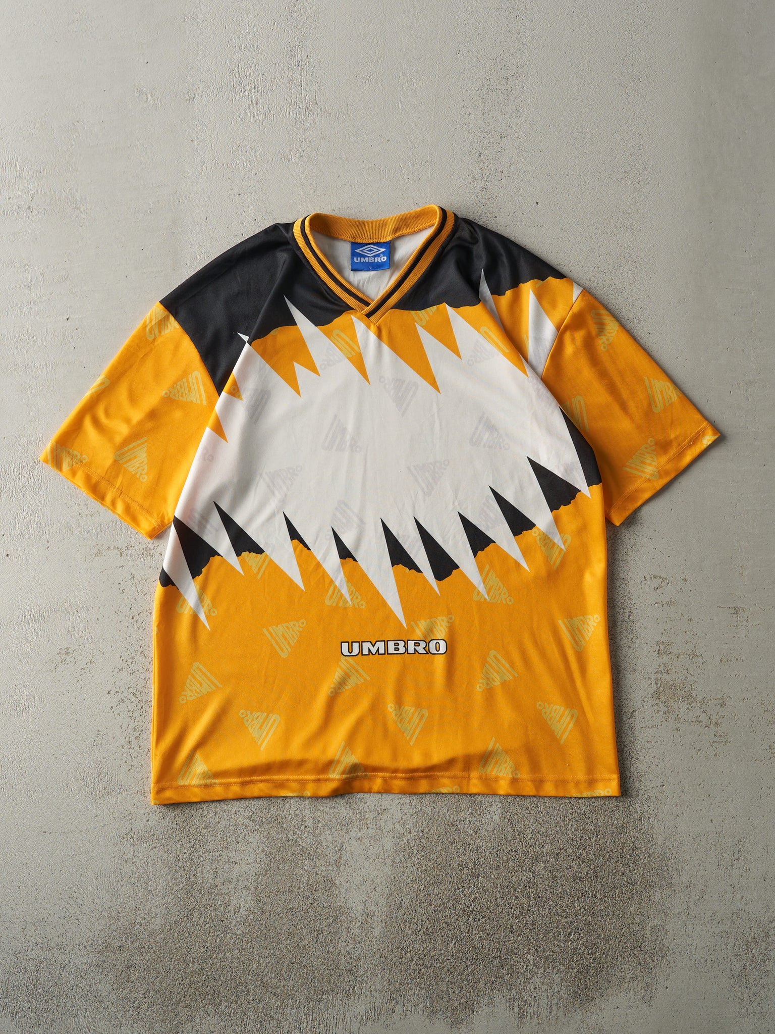 Vintage 90s Yellow Umbro Soccer Jersey (L)