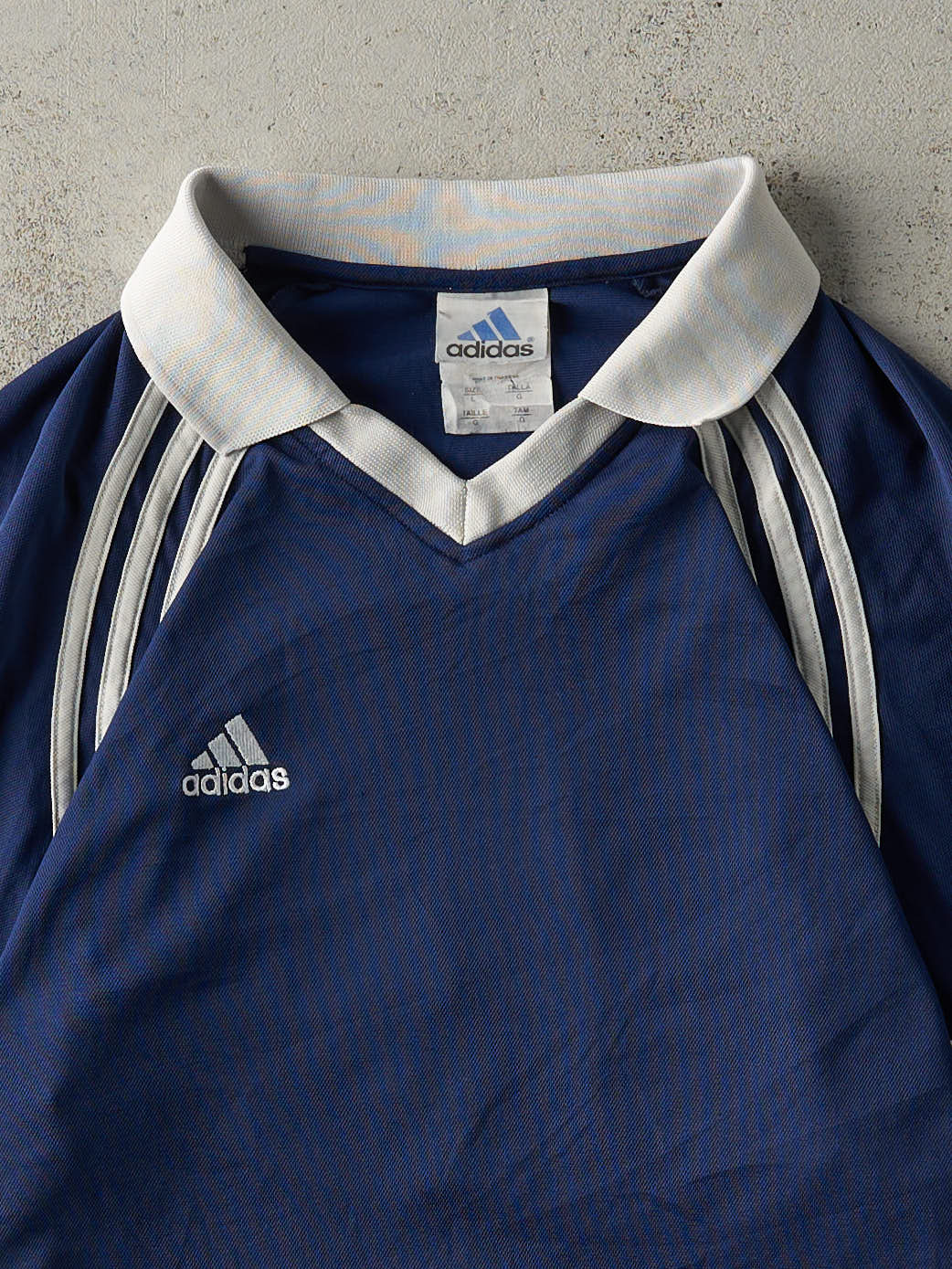 Vintage Y2K Navy Blue Adidas Soccer Jersey (M) – Rebalance Vintage