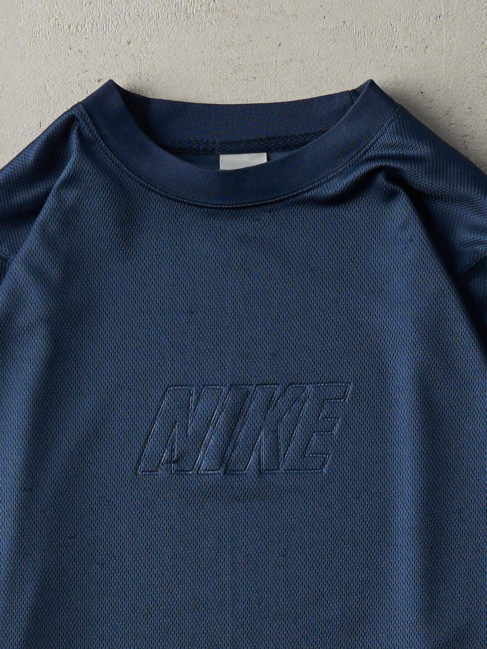 Vintage 90s Navy Blue & Yellow Nike Long Sleeve Jersey (L/XL)