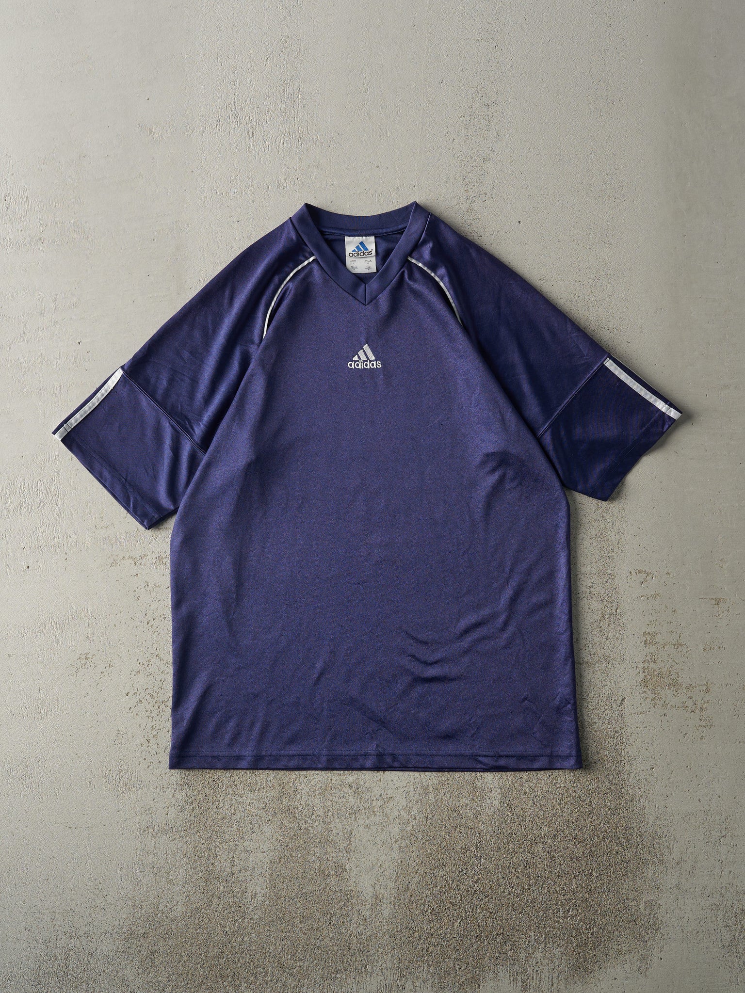 Vintage 90s Navy Blue Adidas Soccer Jersey (M)