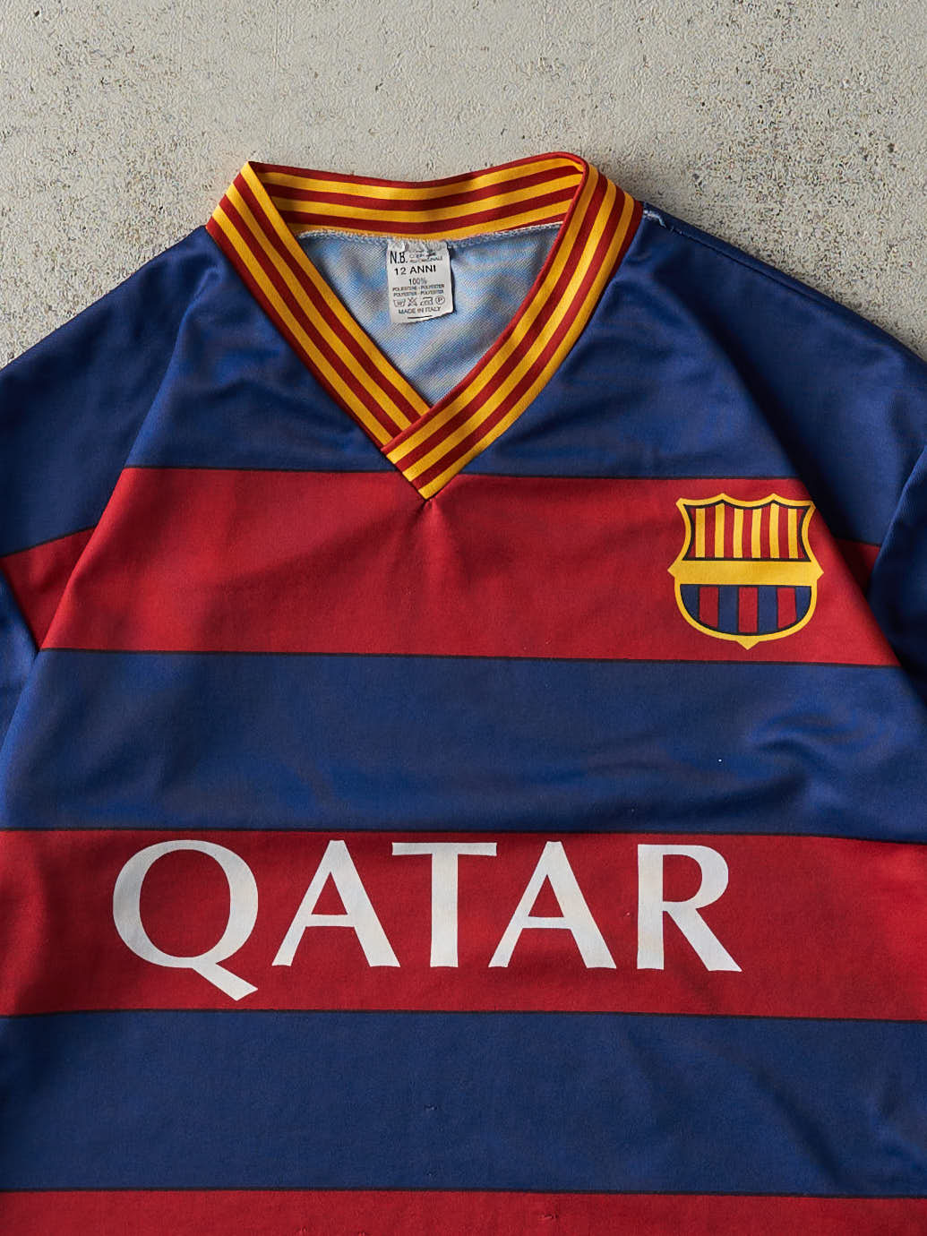 Vintage Y2K Blue & Red Lionel Messi Barcelona Soccer Jersey (S)