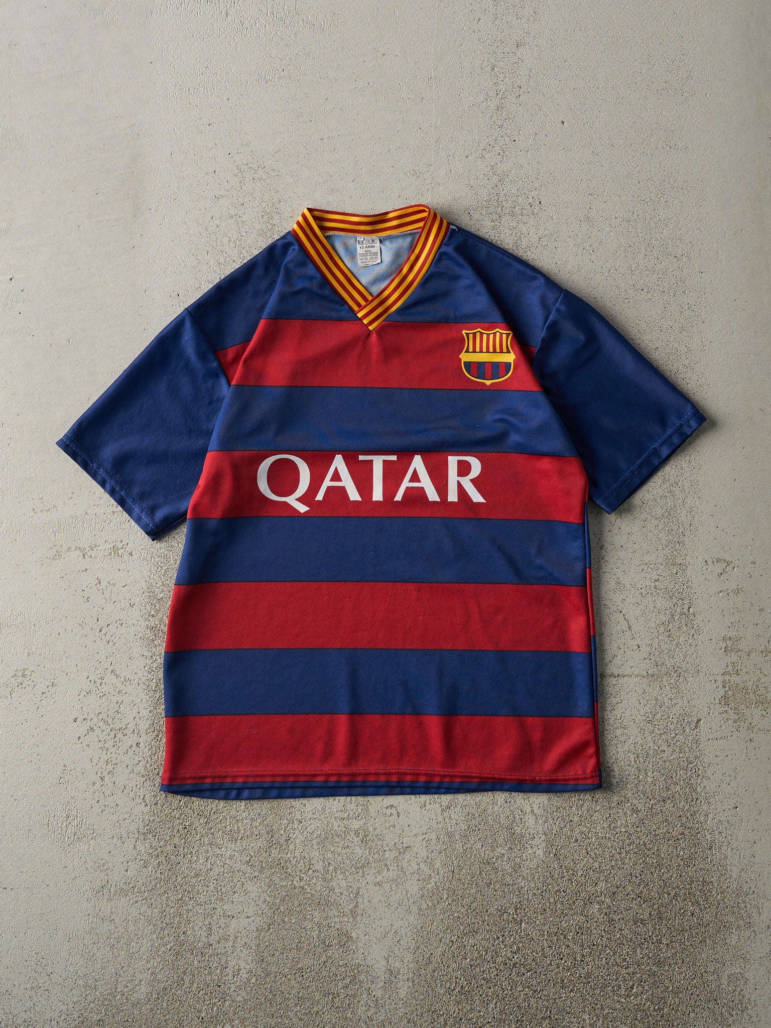 Vintage Y2K Blue & Red Lionel Messi Barcelona Soccer Jersey (S)