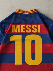 Vintage Y2K Blue & Red Lionel Messi Barcelona Soccer Jersey (S)