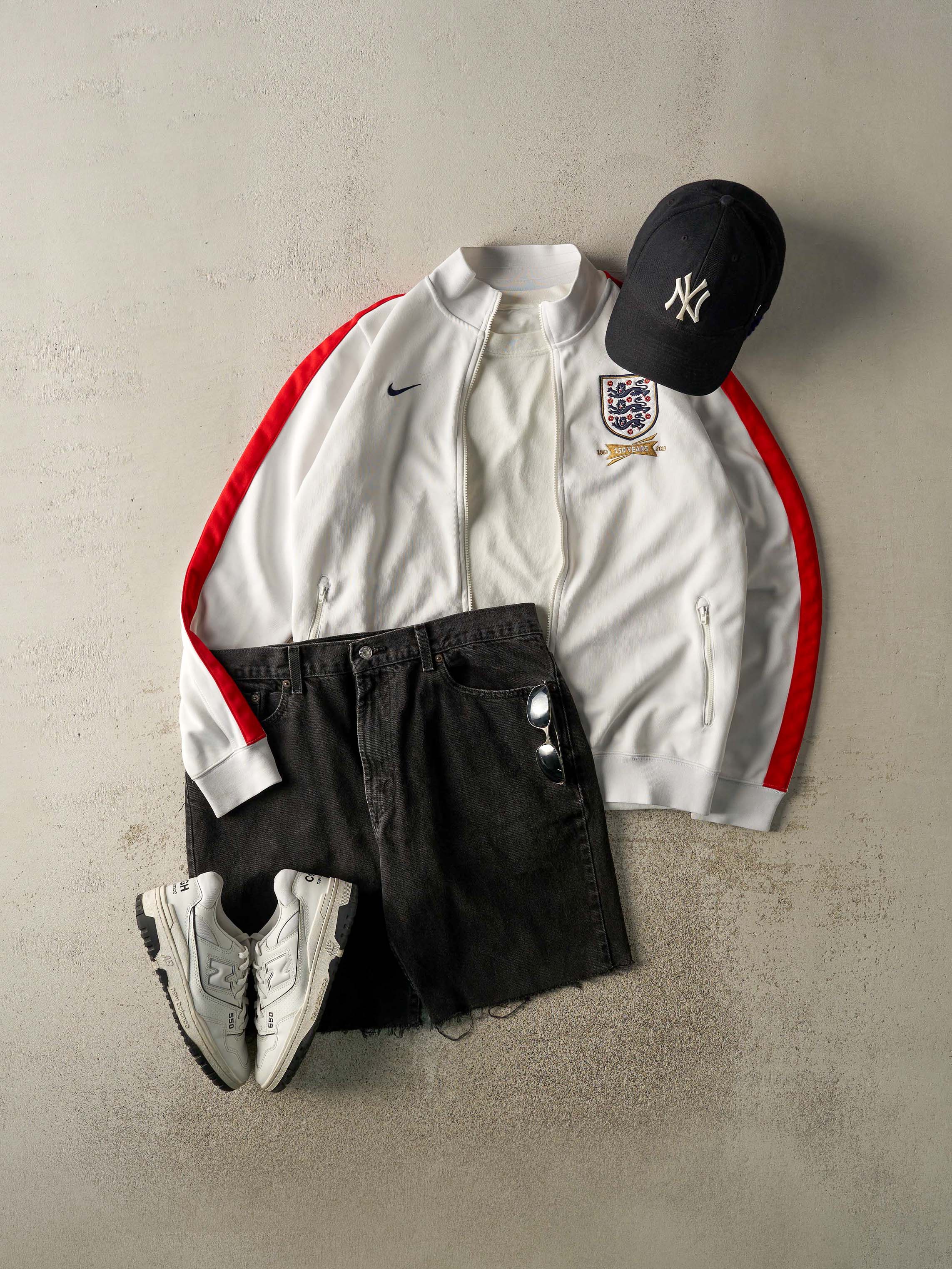 Vintage 13' White & Red England Nike Track Jacket (L)