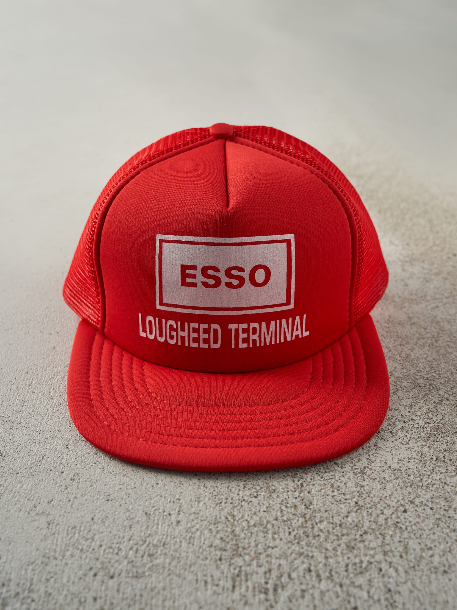 Vintage 80s Red Esso Foam Trucker Hat