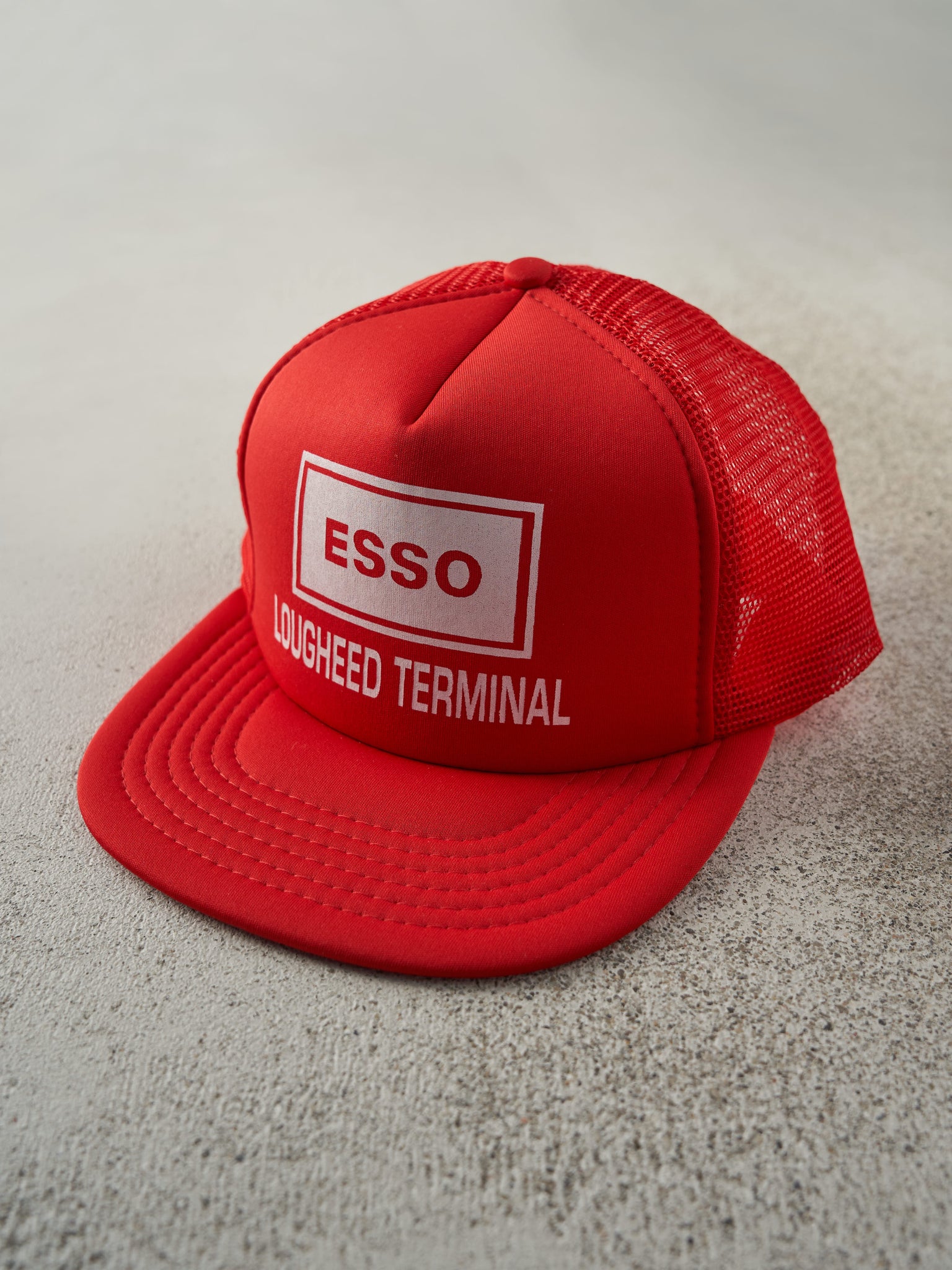 Vintage 80s Red Esso Foam Trucker Hat