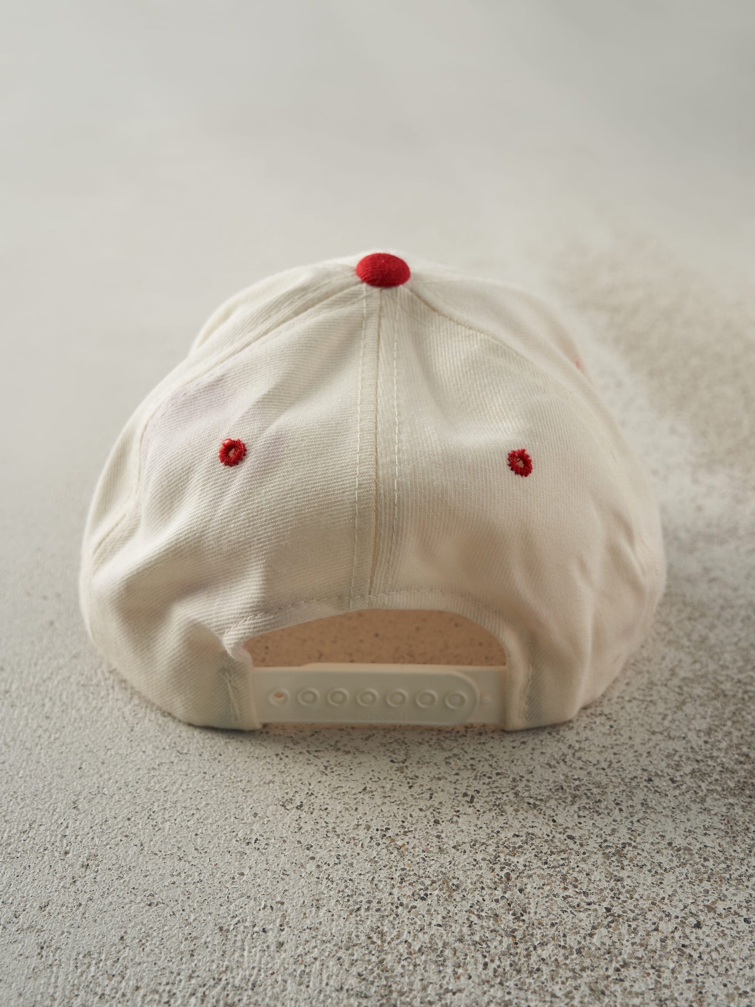 Vintage 90s Beige & Red Embroidered Chargers Football Snapback