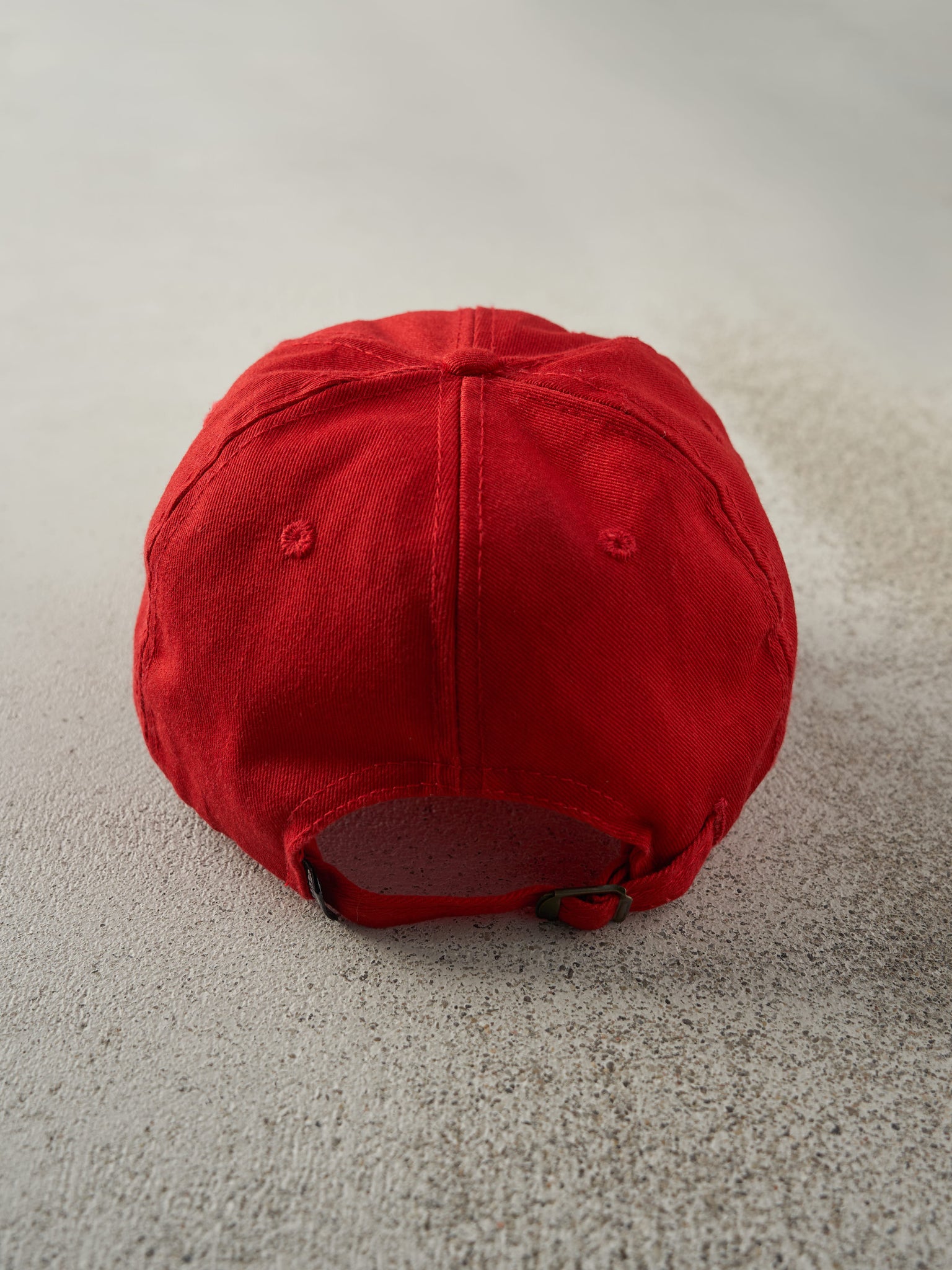 Vintage Y2K Red Embroidered Roots Strap Back Hat