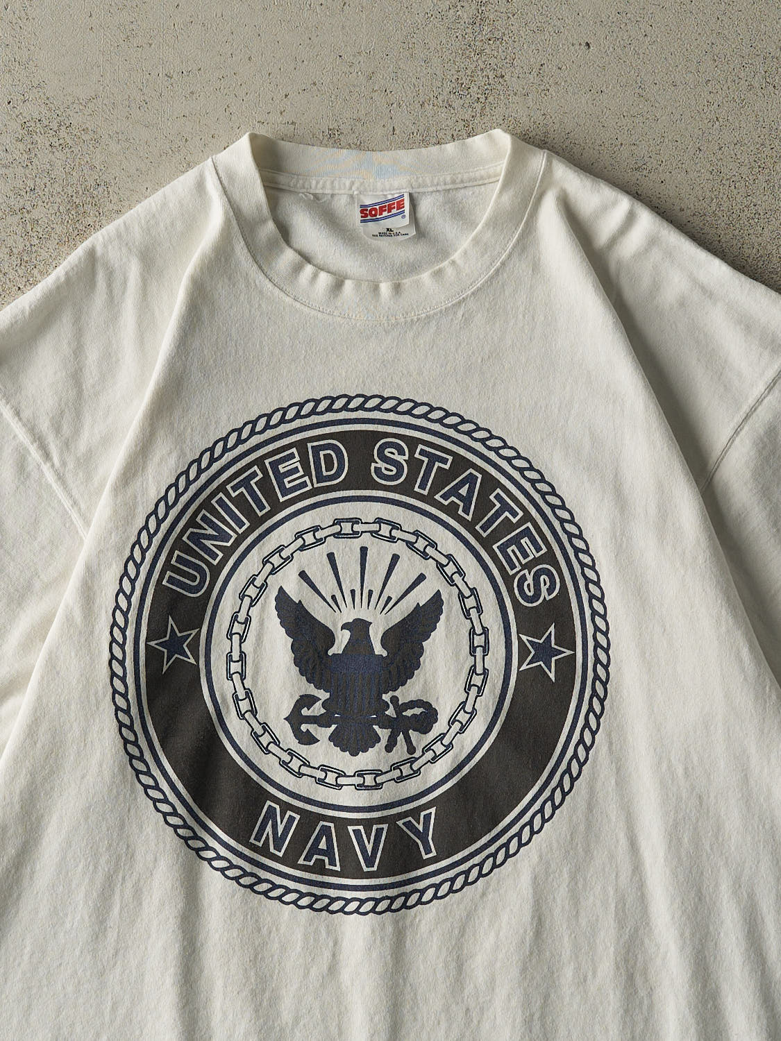 Vintage 90s White US Navy Tee (XL)