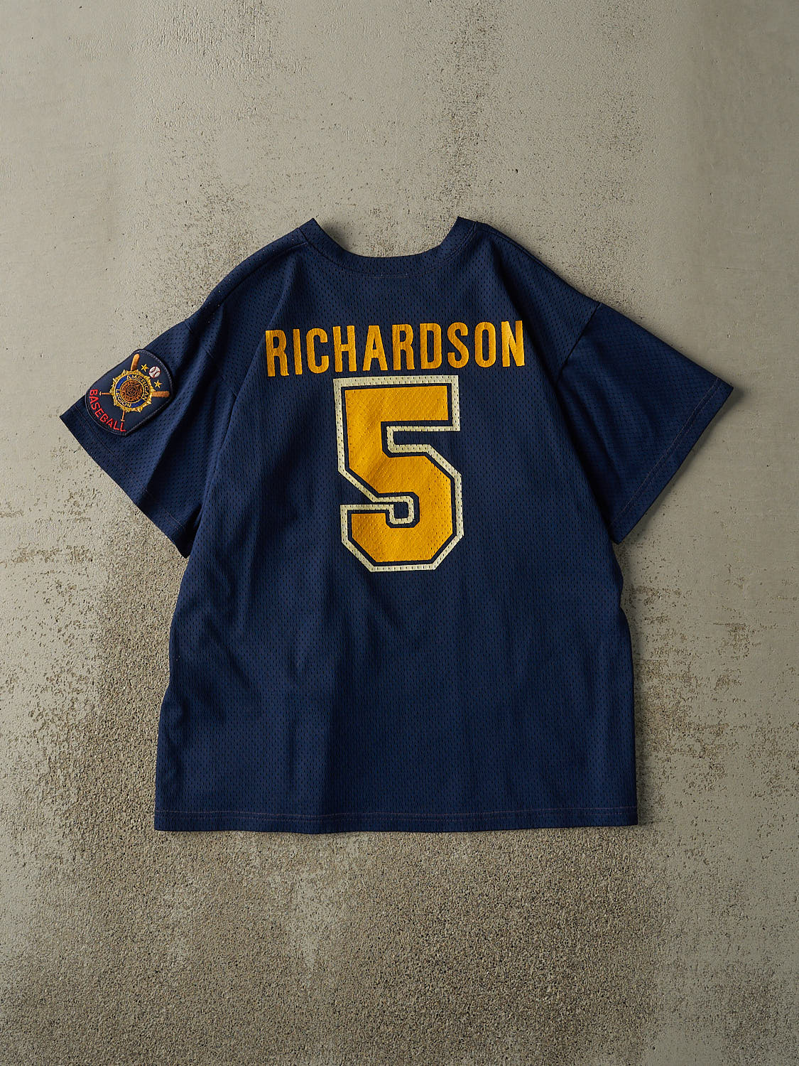 Vintage 90s Navy Blue Kent Baseball #5 Richardson Jersey (L)