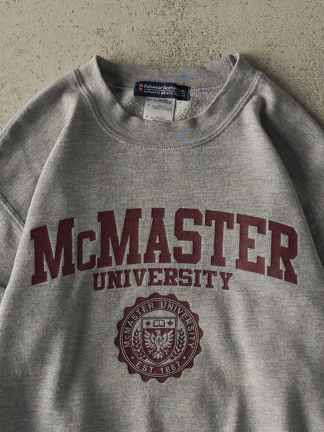 Vintage Y2K Grey McMaster University Crewneck (S/M)