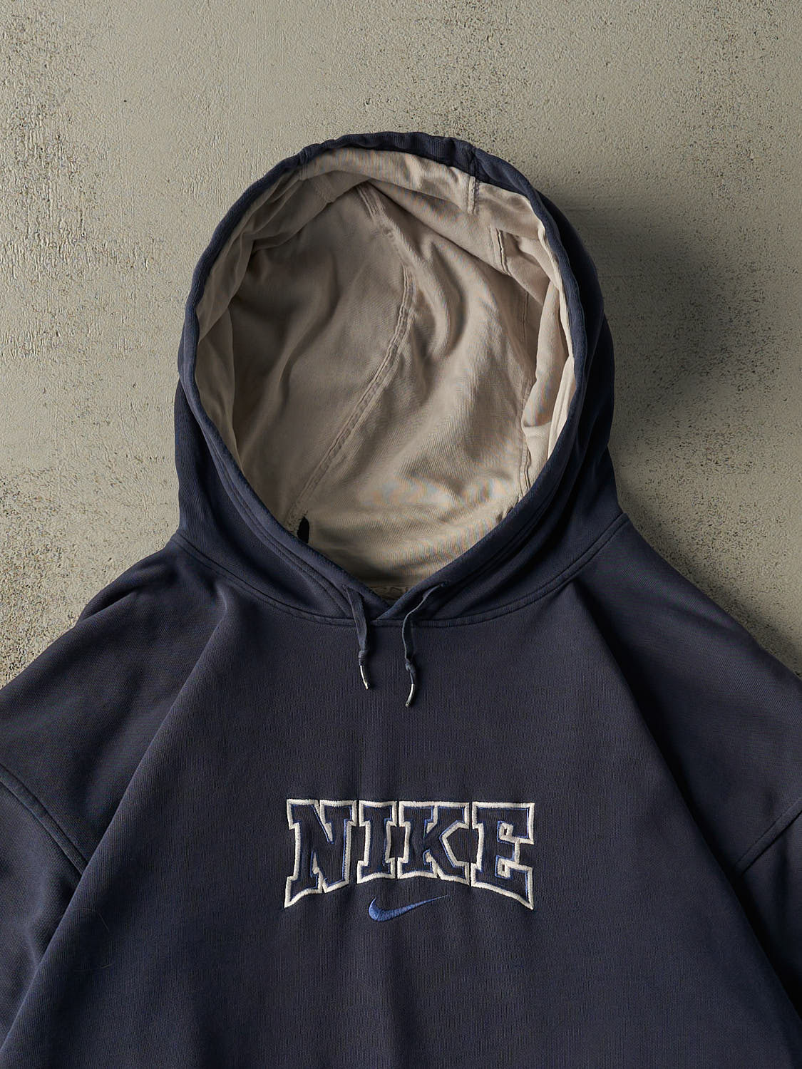 Vintage Y2K Navy Blue Nike Embroidered Logo Hoodie (XL/XXL)