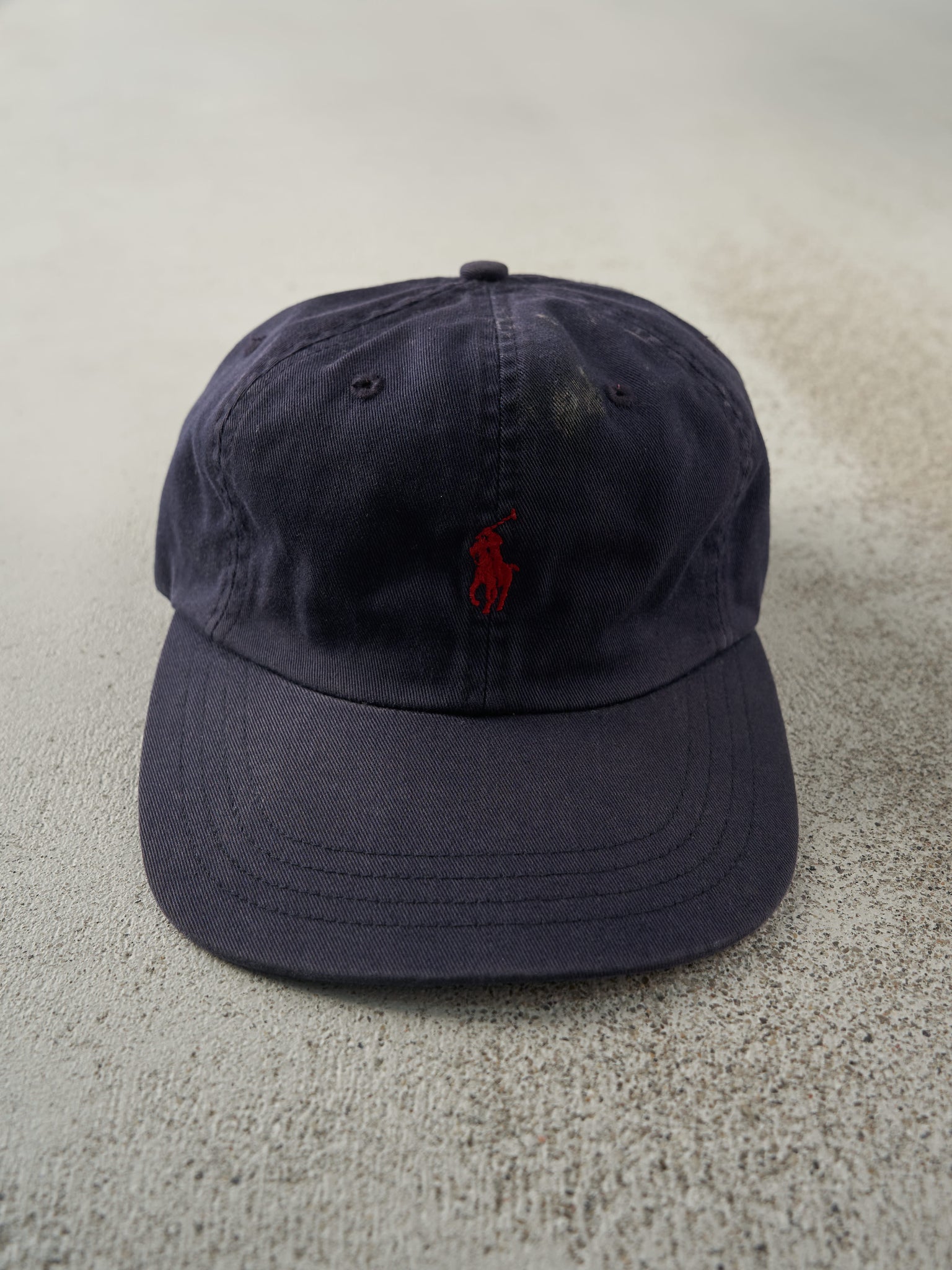 Vintage 90s Navy Blue Polo Strap Back Hat