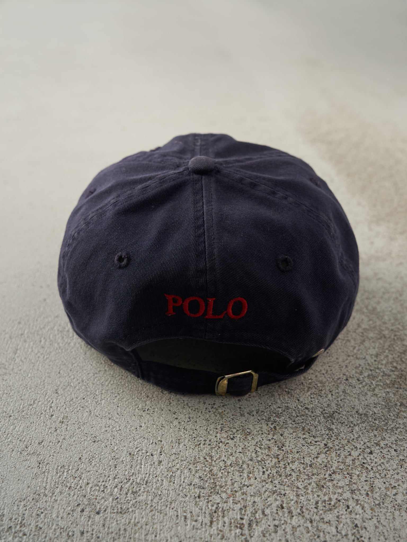 Vintage 90s Navy Blue Polo Strap Back Hat