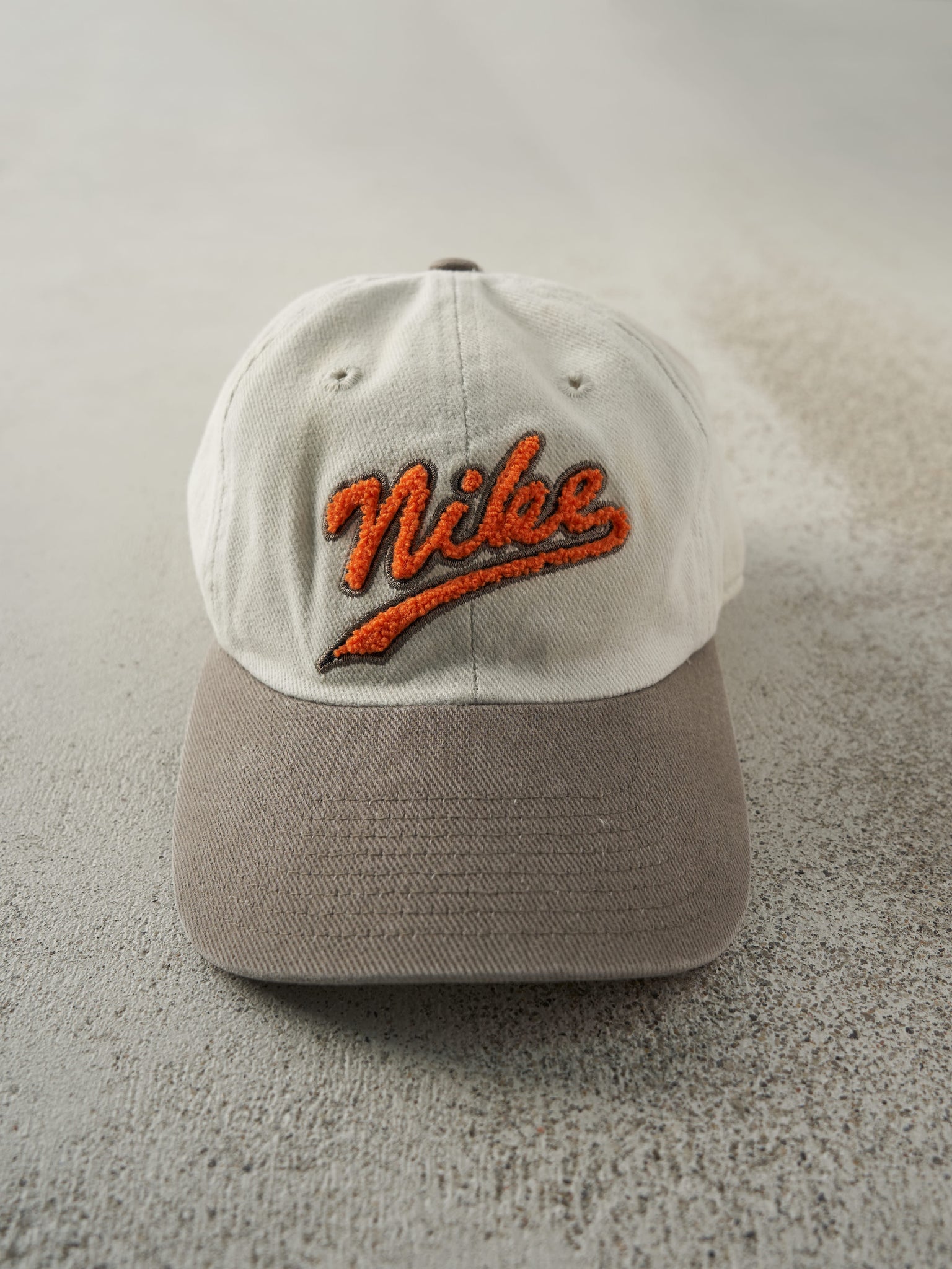 Vintage 90s Beige, Grey & Orange Nike Strap Back