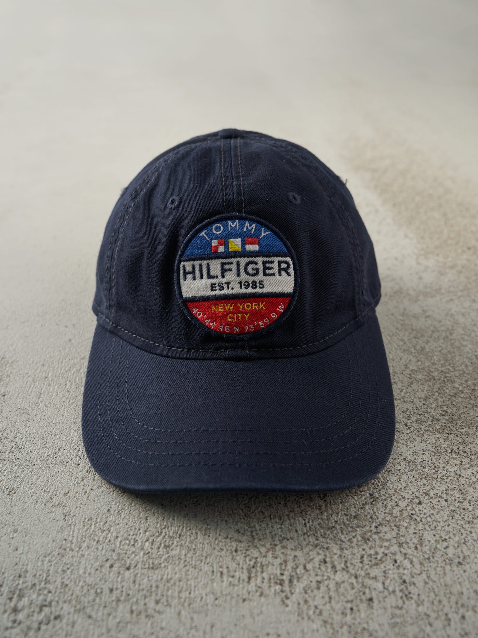 Vintage Y2K Navy Blue Tommy Hilfiger New York City Buckle Back Hat