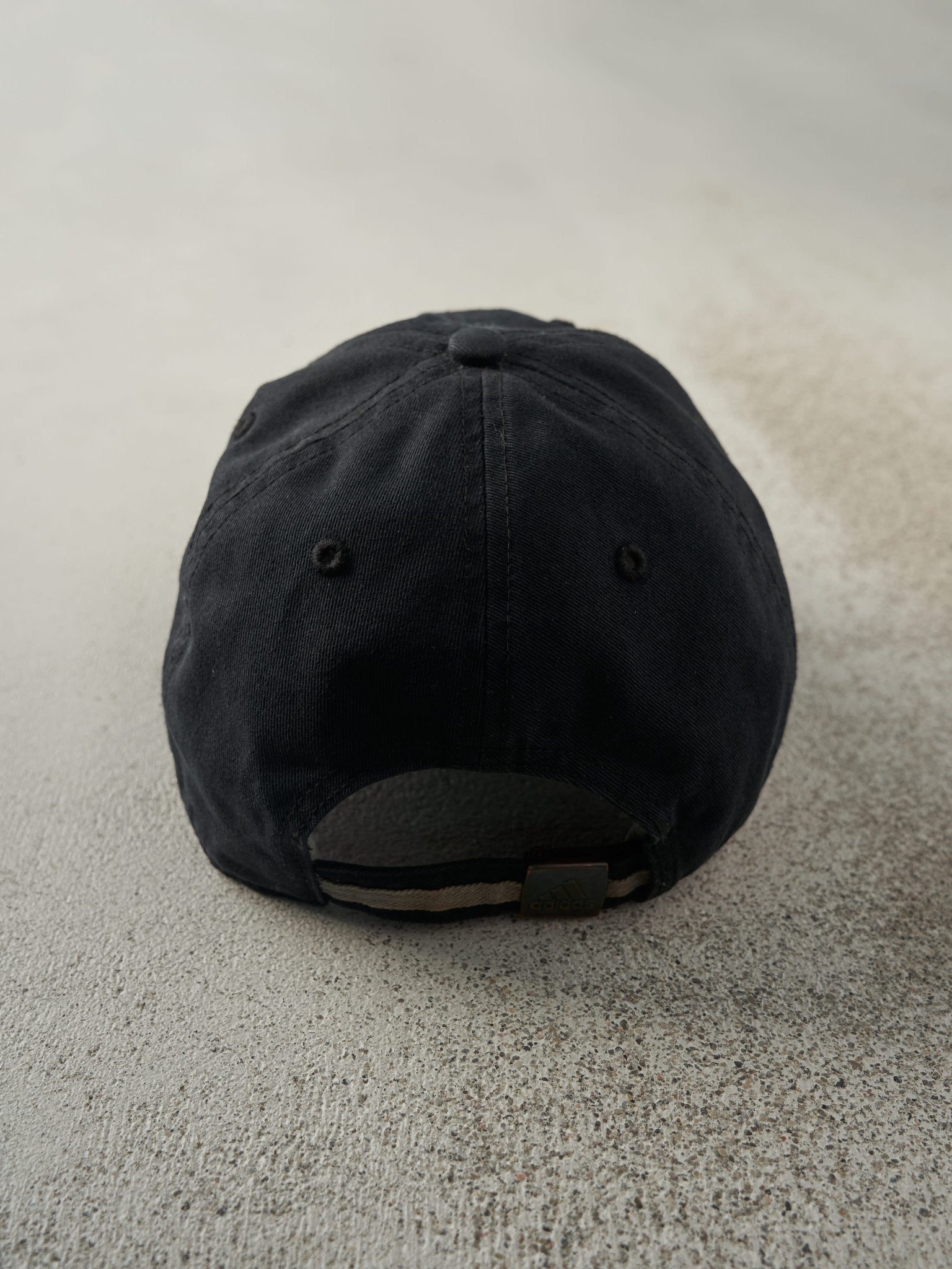 Vintage Y2K Black Adidas Embroidered Strapback Hat