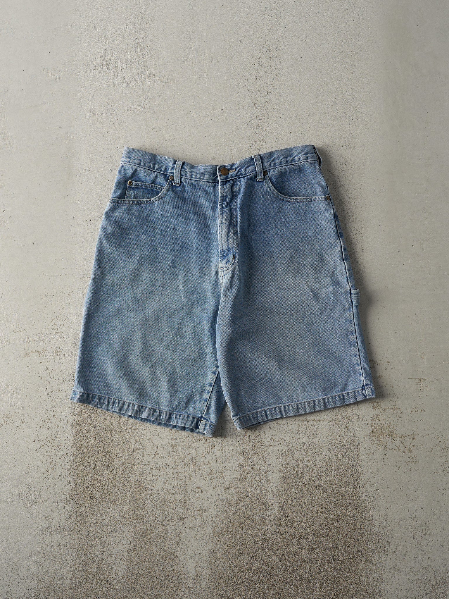 Vintage Y2K Light Wash Carpenter Jean Shorts (34x10)