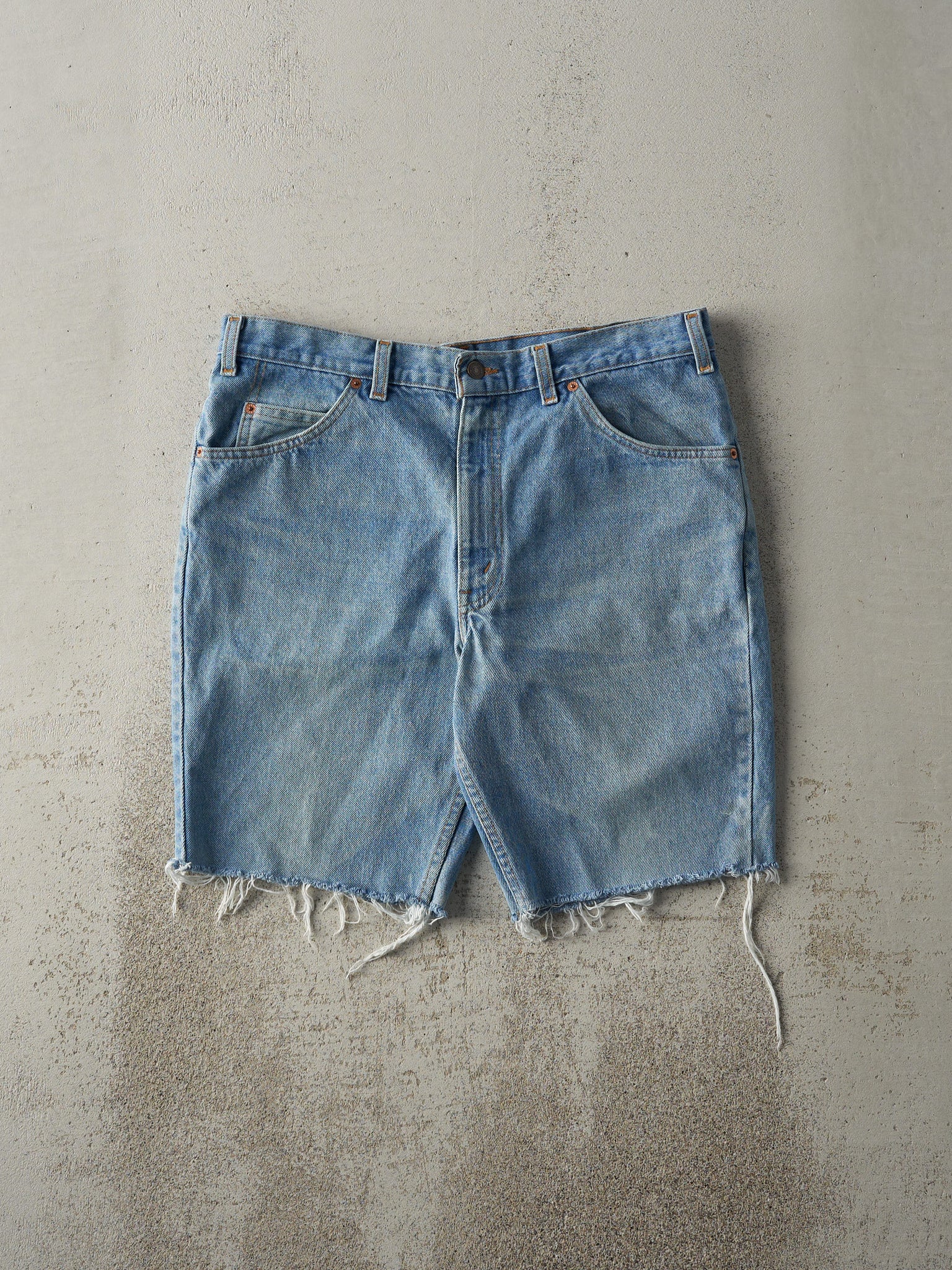 Vintage 80s Light Wash Levi's Orange Tab Cut-Off Jean Shorts (35x9.5)