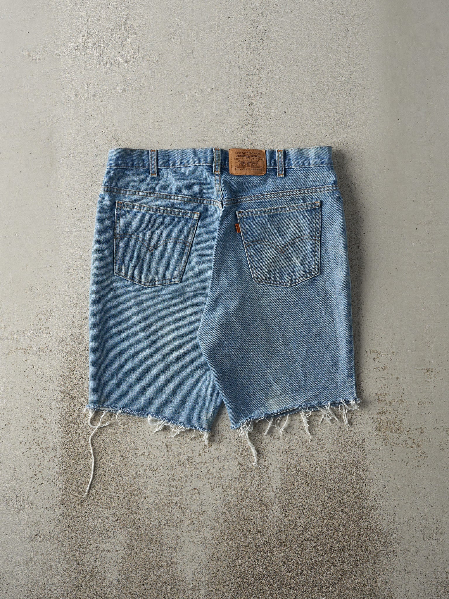 Vintage 80s Light Wash Levi's Orange Tab Cut-Off Jean Shorts (35x9.5)