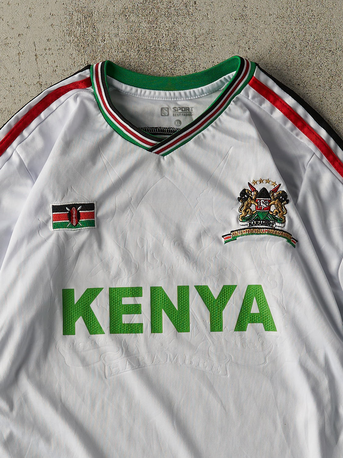 Vintage Y2K White Kenya Soccer Jersey (S/M)