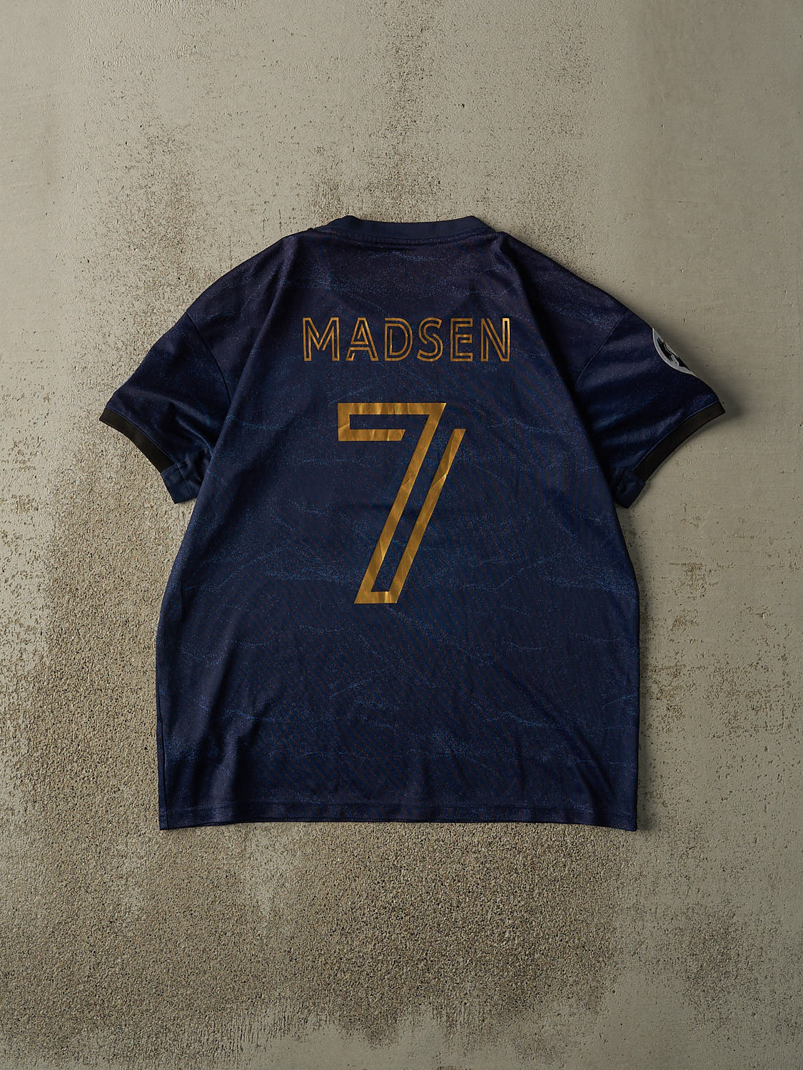 Vintage Y2K Navy Blue Adidas x Real Madrid #7 Madsen Soccer Jersey