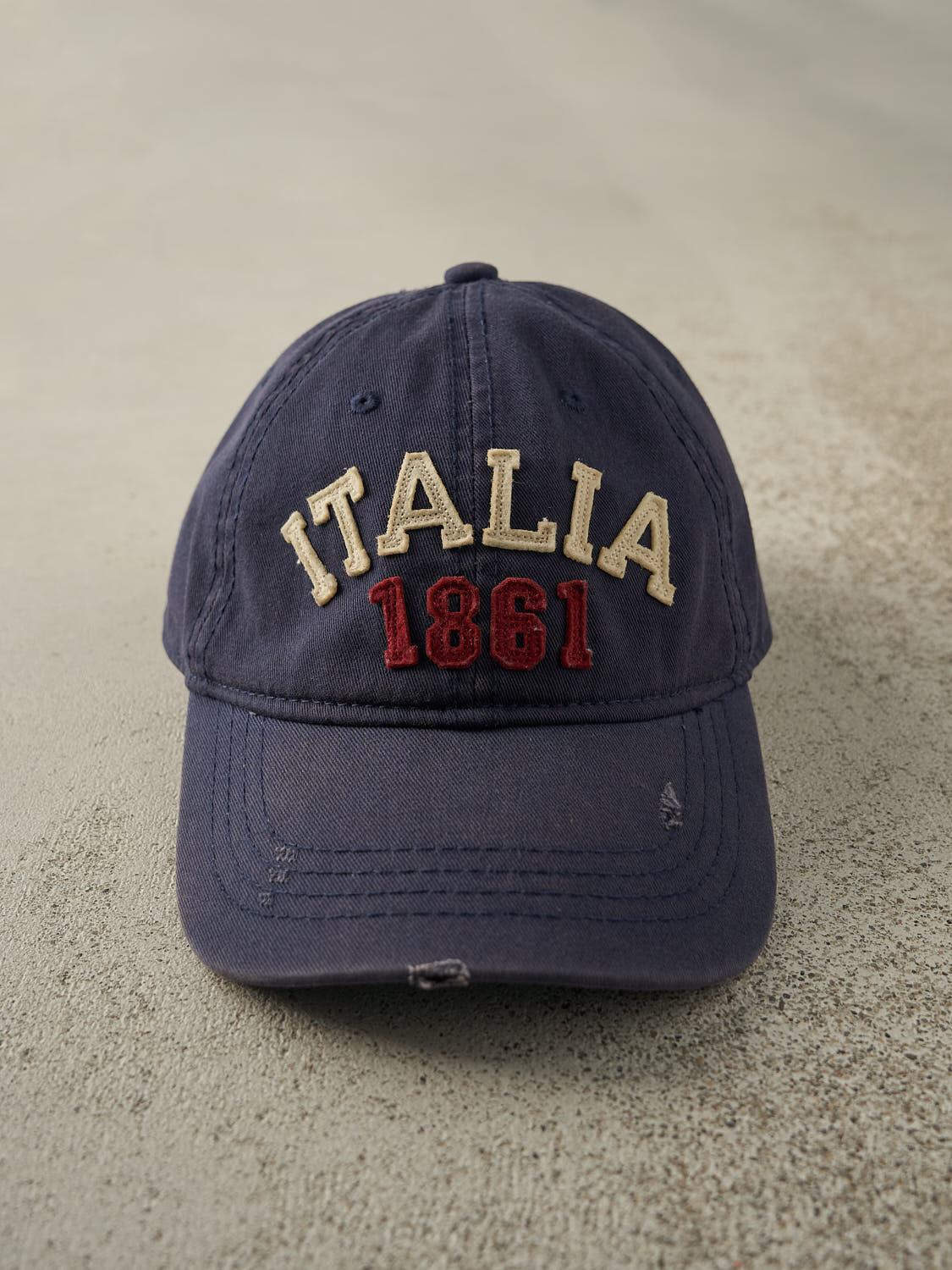 Vintage Y2K Navy Blue Italia Velcro Hat