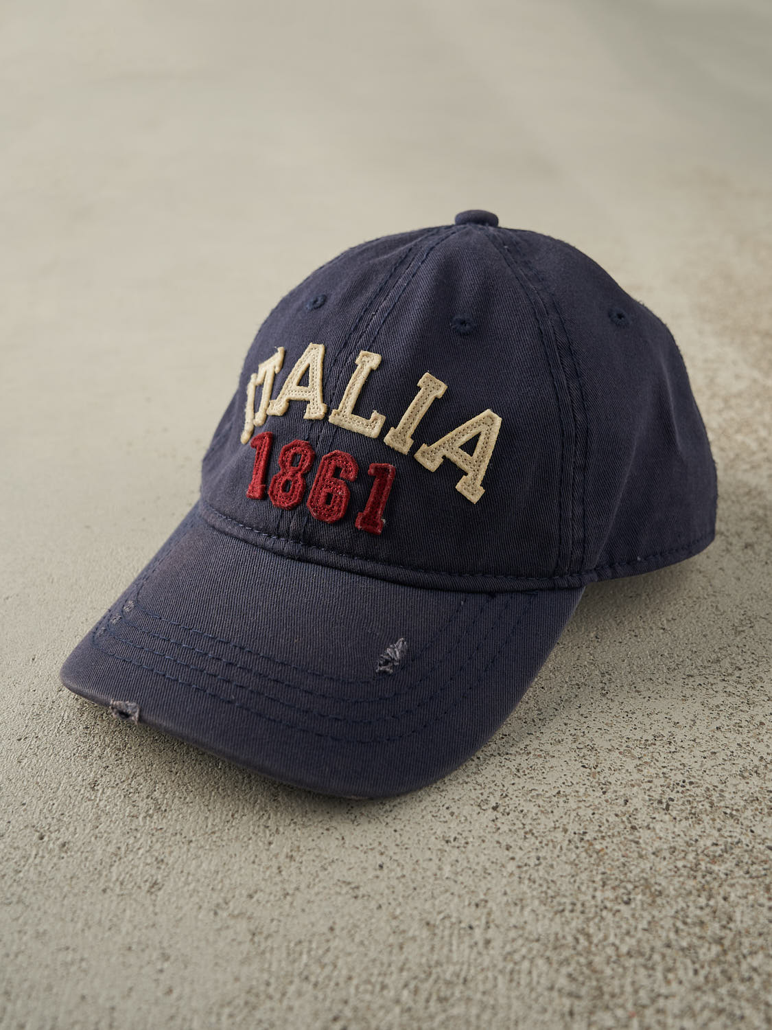 Vintage Y2K Navy Blue Italia Velcro Hat