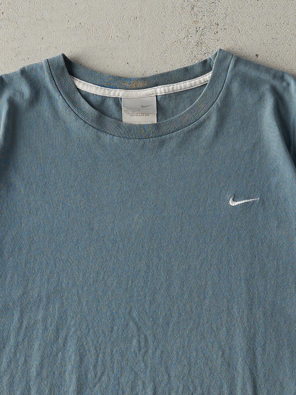 Vintage Y2K Slate Blue Embroidered Nike Swoosh Tee (L)