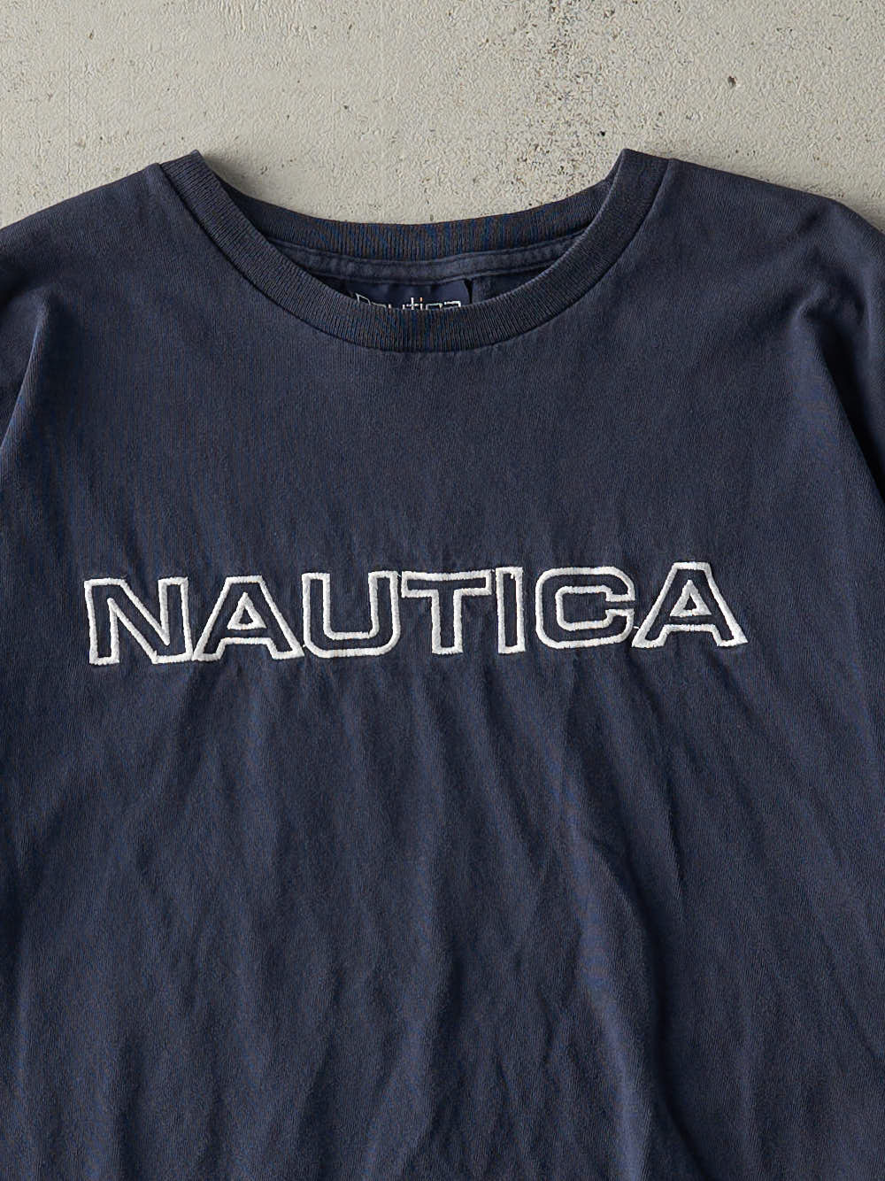 Vintage Y2K Navy Blue Embroidered Nautica Tee (M)