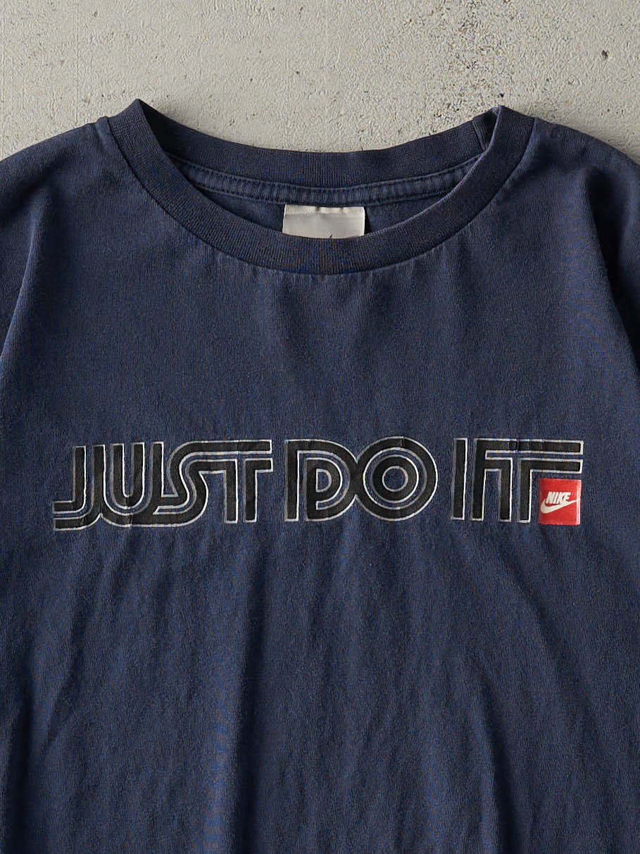 Vintage Y2K Navy Blue "Just Do It" Nike Tee (M)