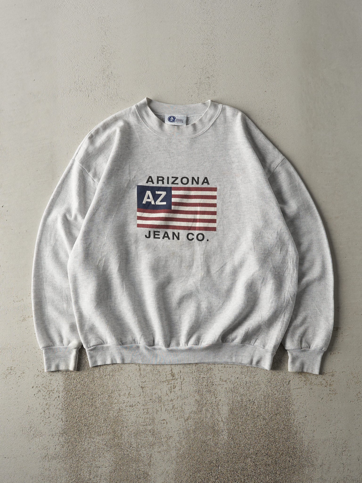 Vintage 90s Heather Grey Arizona Jeans Co Logo Crewneck (L)