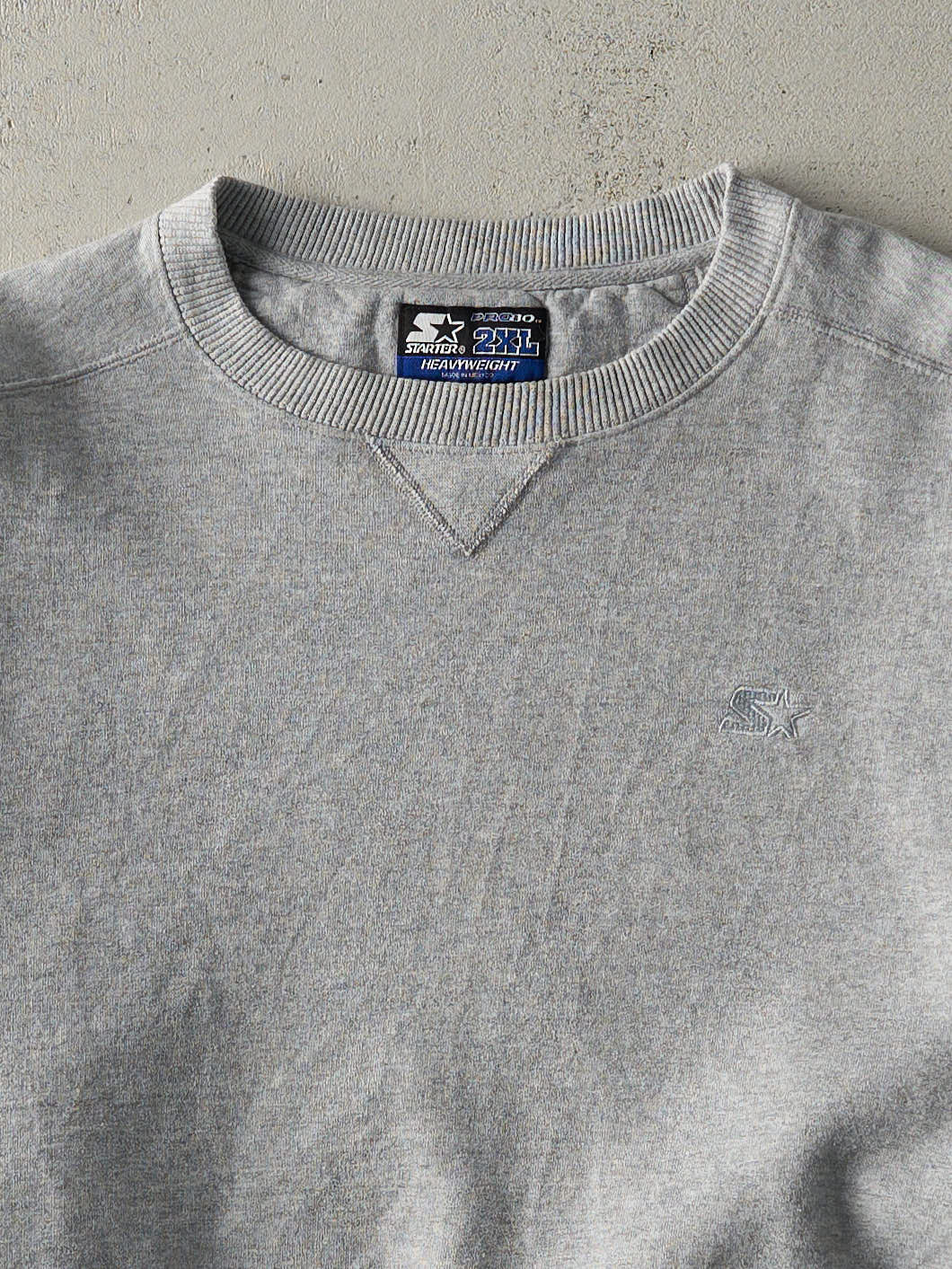 Vintage Y2K Grey Tonal Embroidered Starter Boxy Crewneck (L)