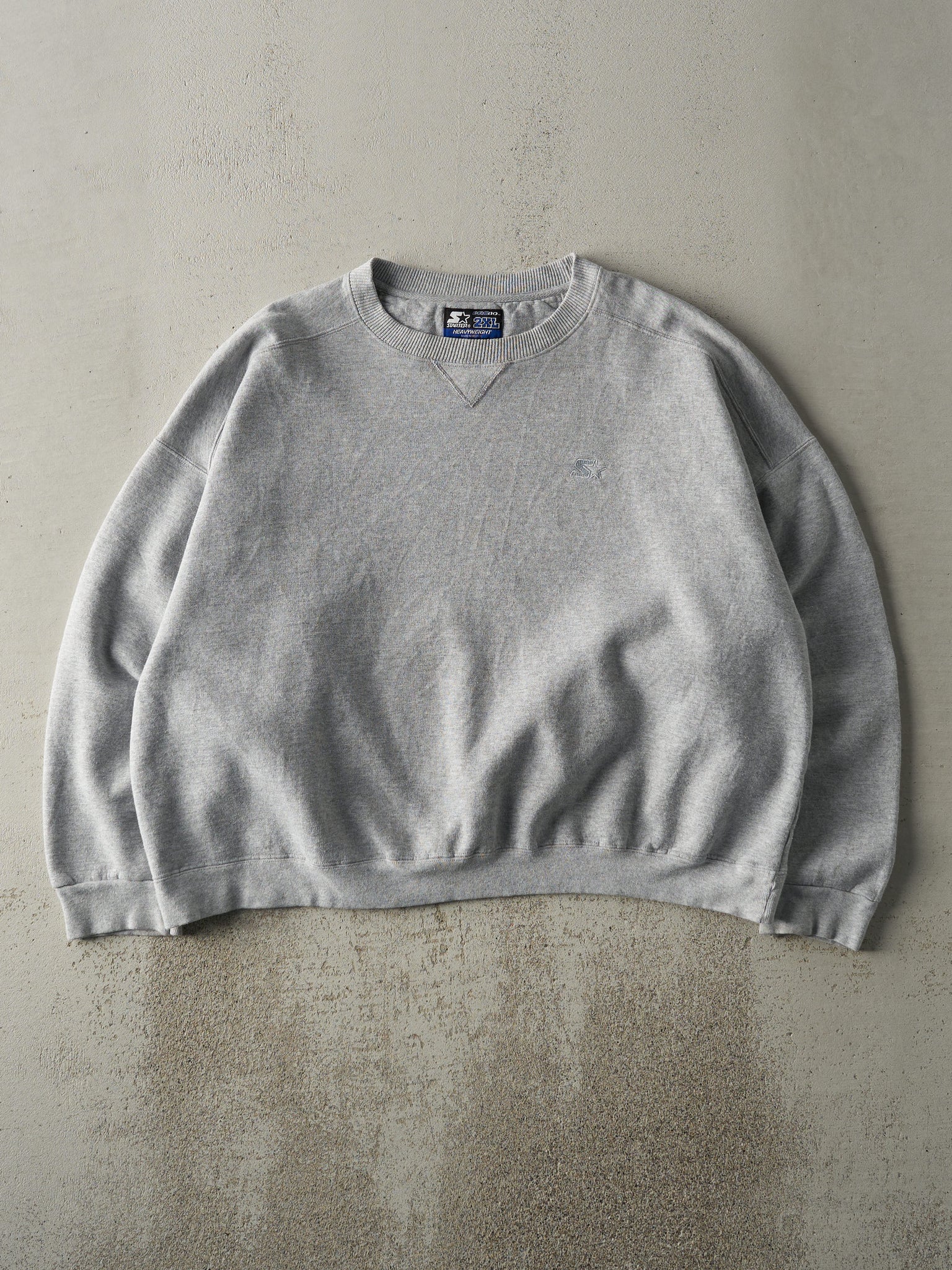 Vintage Y2K Grey Tonal Embroidered Starter Boxy Crewneck (L)