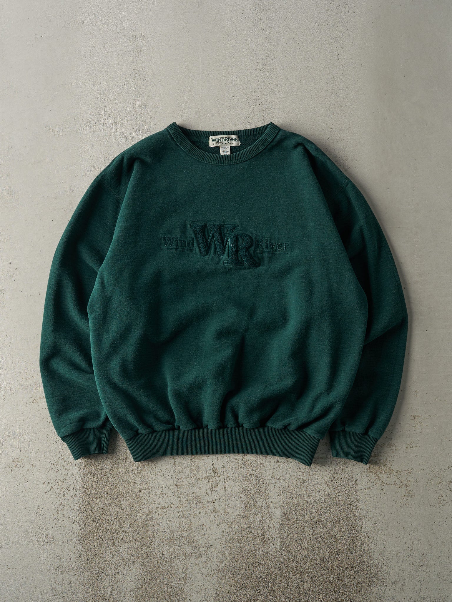 Vintage 90s Forest Green Wind River Embroidered Crewneck (L/XL)