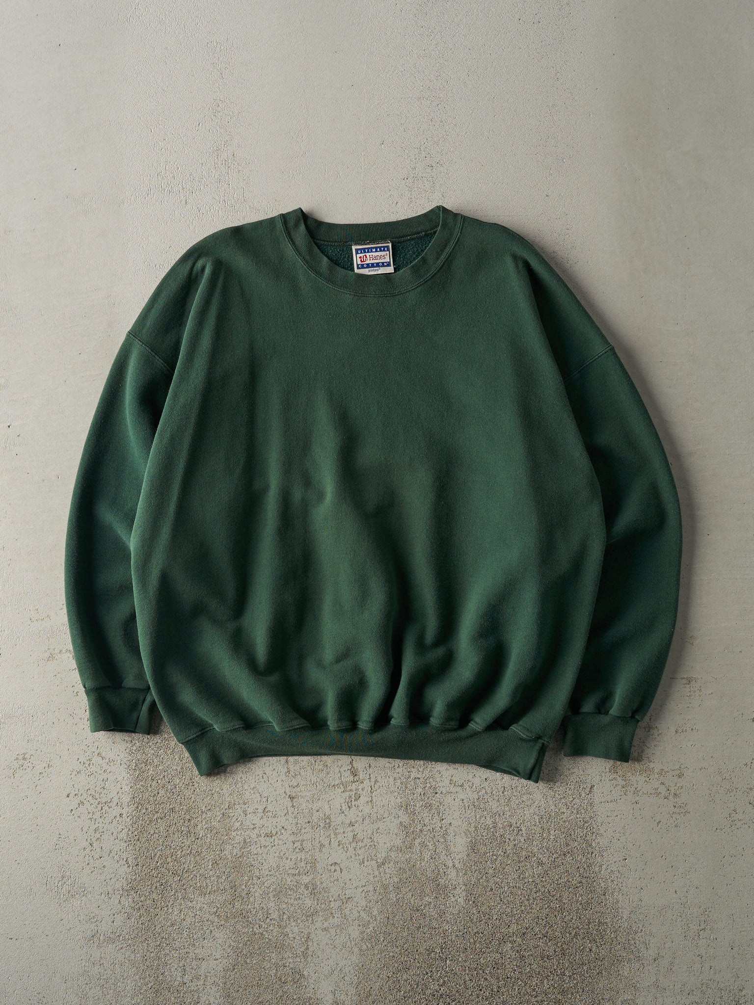 Vintage 90s Forest Green Blank Boxy Crewneck (XL)